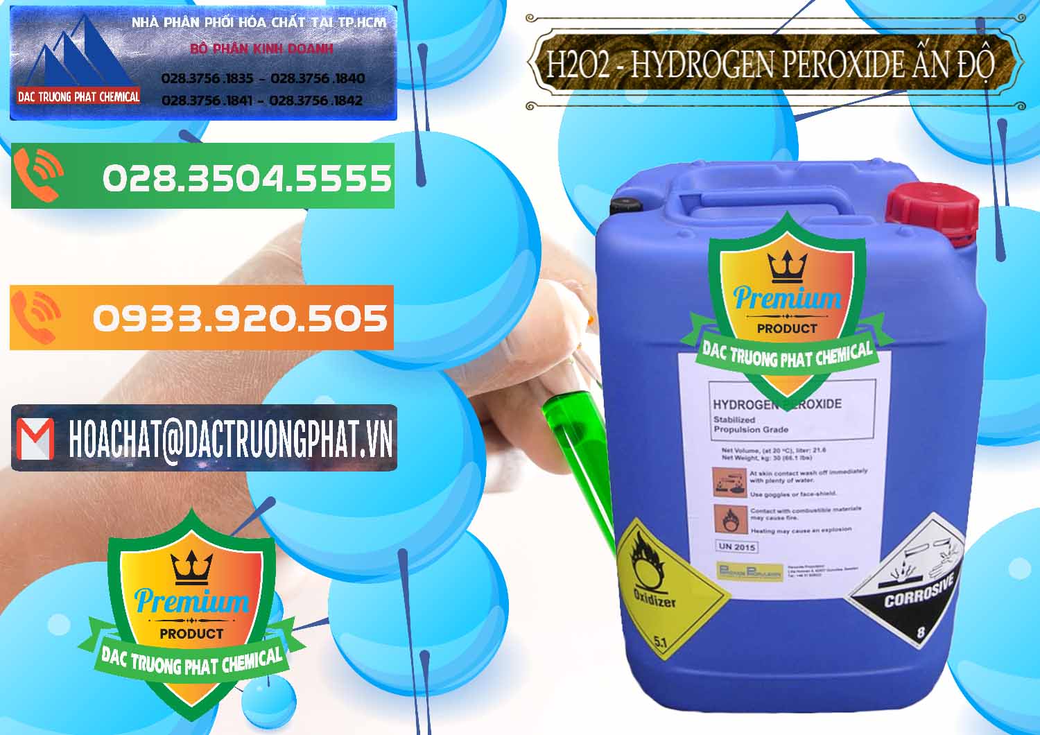 Cty chuyên bán ( cung ứng ) H2O2 - Hydrogen Peroxide 50% Ấn Độ India - 0349 - Phân phối _ bán hóa chất tại TP.HCM - hoachatxulynuoc.com.vn