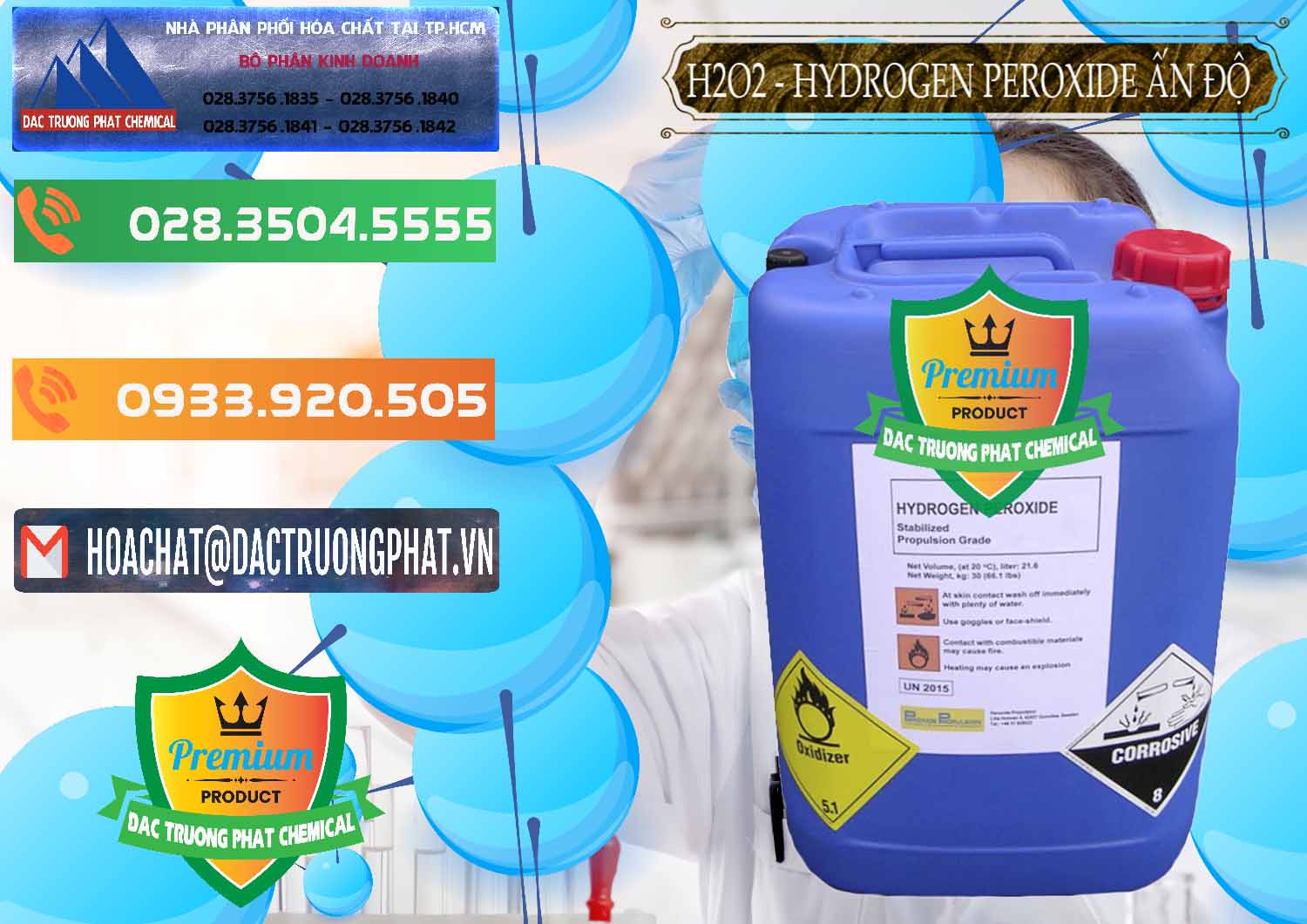 Cty chuyên bán - cung ứng H2O2 - Hydrogen Peroxide 50% Ấn Độ India - 0349 - Đơn vị cung cấp ( kinh doanh ) hóa chất tại TP.HCM - hoachatxulynuoc.com.vn