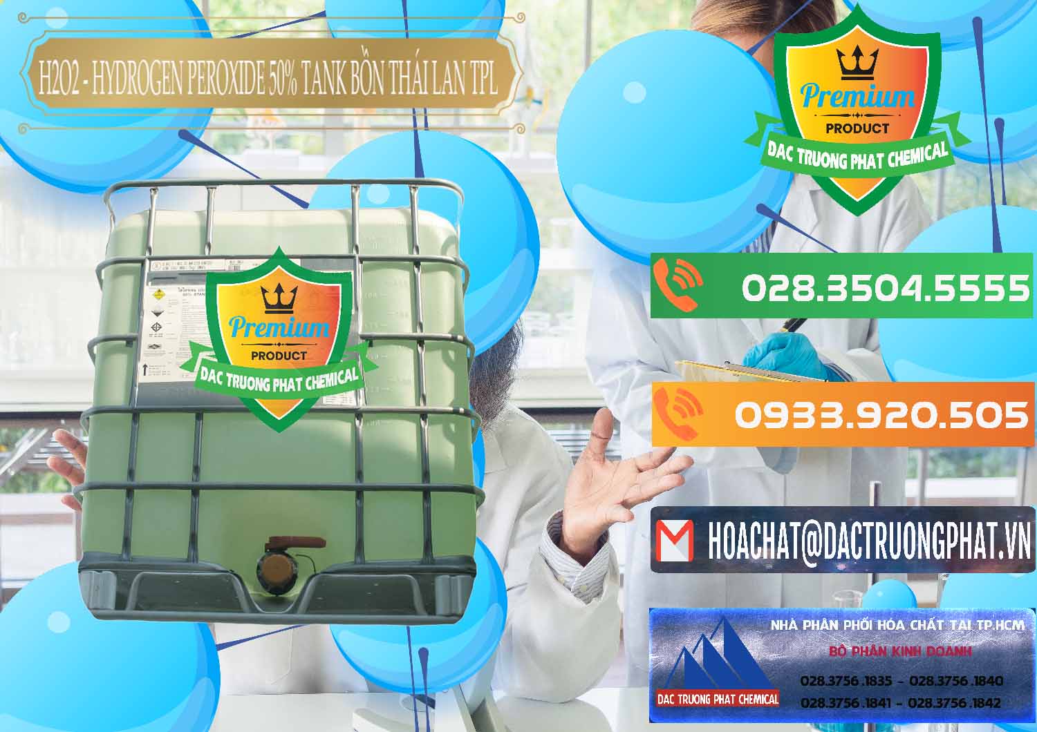 Đơn vị chuyên bán × thương mại hóa chất Hydrogen Peroxide & Hydro Peroxit Lỏng 50% Tank IBC Bồn Thái Lan TPL tại Thành phố Hồ Chí Minh Nhà cung ứng và bán H2O2 - Hydrogen Peroxide 50% Tank IBC Bồn Thái Lan TPL - 0073 - Cty cung cấp và bán hóa chất tại TP.HCM - hoachatxulynuoc.com.vn