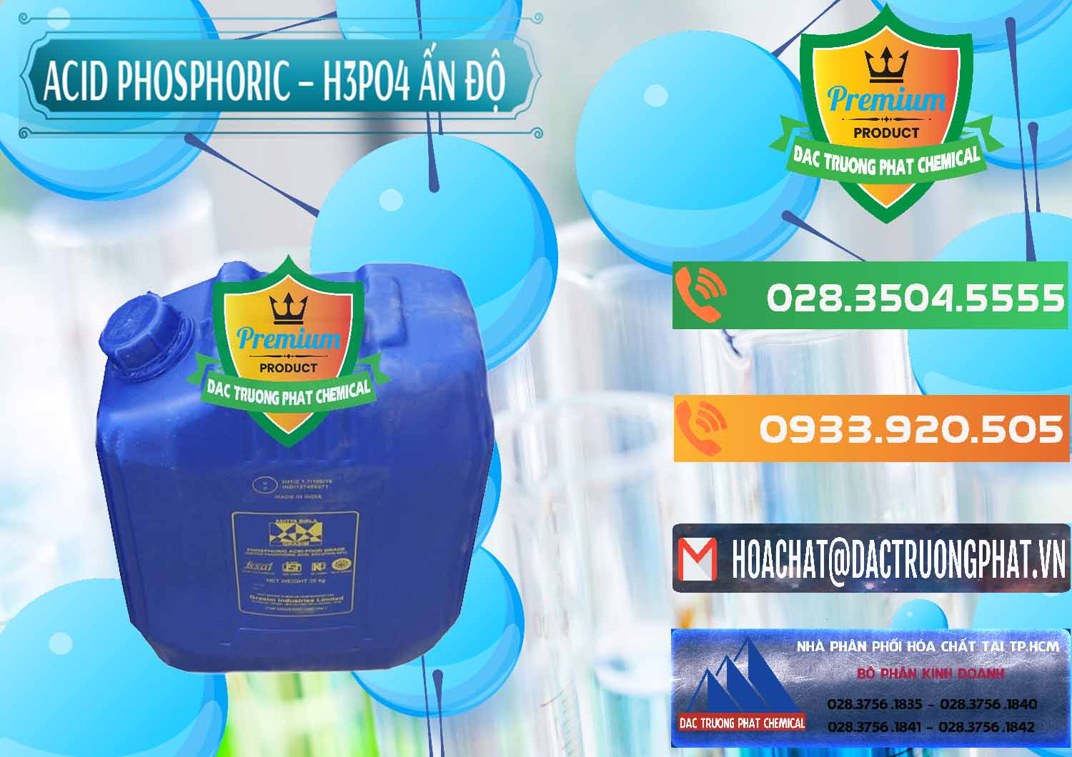 Chuyên phân phối - bán Axit Phosphoric H3PO4 85% Ấn Độ - 0350 - Cty chuyên bán _ cung cấp hóa chất tại TP.HCM - hoachatxulynuoc.com.vn