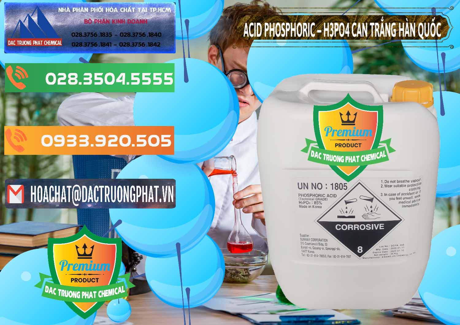 Cty nhập khẩu - bán Acid Phosphoric - Axit Phosphoric H3PO4 Can Trắng Hàn Quốc Korea - 0017 - Nhập khẩu & cung cấp hóa chất tại TP.HCM - hoachatxulynuoc.com.vn