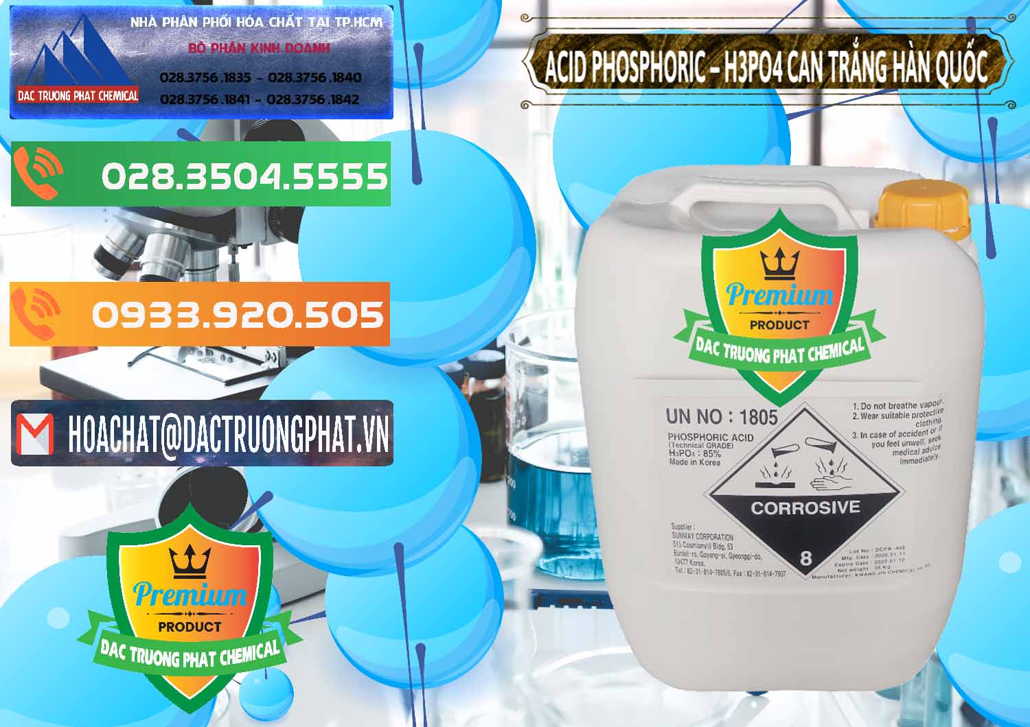 Cty cung cấp và bán Acid Phosphoric - Axit Phosphoric H3PO4 Can Trắng Hàn Quốc Korea - 0017 - Phân phối - cung ứng hóa chất tại TP.HCM - hoachatxulynuoc.com.vn