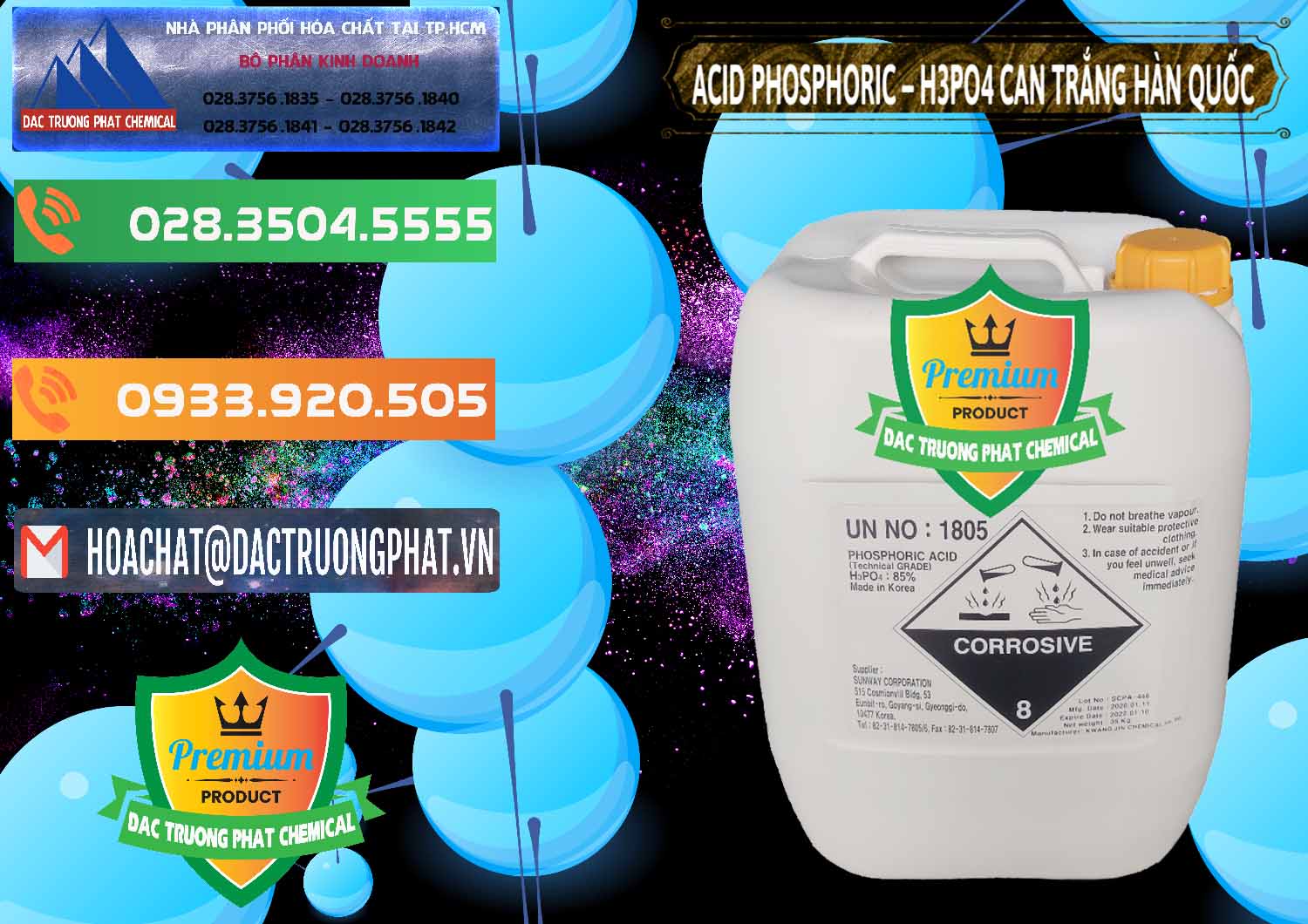 Đơn vị chuyên bán - cung cấp Acid Phosphoric - Axit Phosphoric H3PO4 Can Trắng Hàn Quốc Korea - 0017 - Nơi phân phối - cung ứng hóa chất tại TP.HCM - hoachatxulynuoc.com.vn