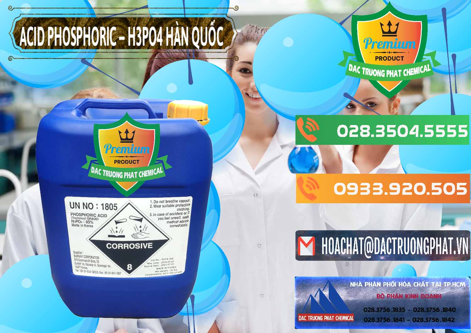 Kinh doanh _ bán Acid Phosphoric – H3PO4 85% Can Xanh Hàn Quốc Korea - 0016 - Đơn vị bán _ phân phối hóa chất tại TP.HCM - hoachatxulynuoc.com.vn