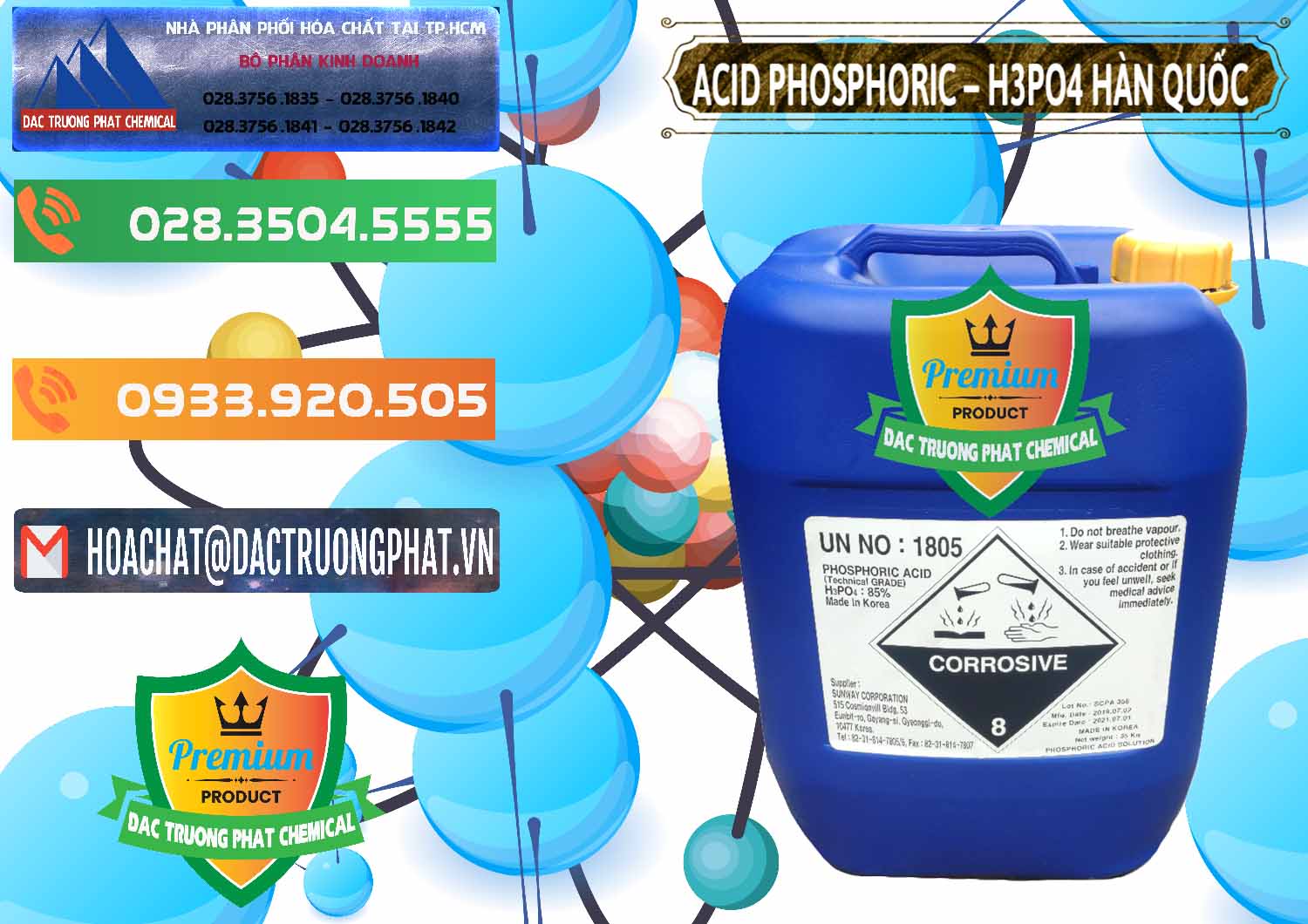 Nơi phân phối - bán Acid Phosphoric – H3PO4 85% Can Xanh Hàn Quốc Korea - 0016 - Cty cung cấp _ kinh doanh hóa chất tại TP.HCM - hoachatxulynuoc.com.vn