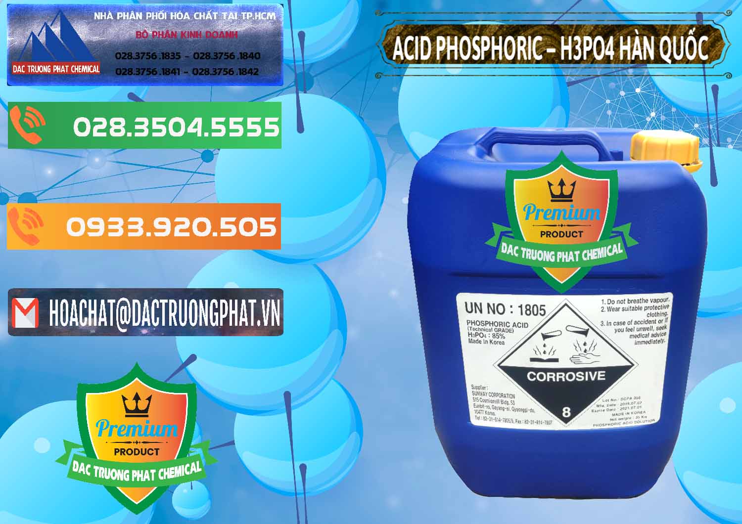 Cung cấp - bán Acid Phosphoric – H3PO4 85% Can Xanh Hàn Quốc Korea - 0016 - Cty phân phối ( cung cấp ) hóa chất tại TP.HCM - hoachatxulynuoc.com.vn