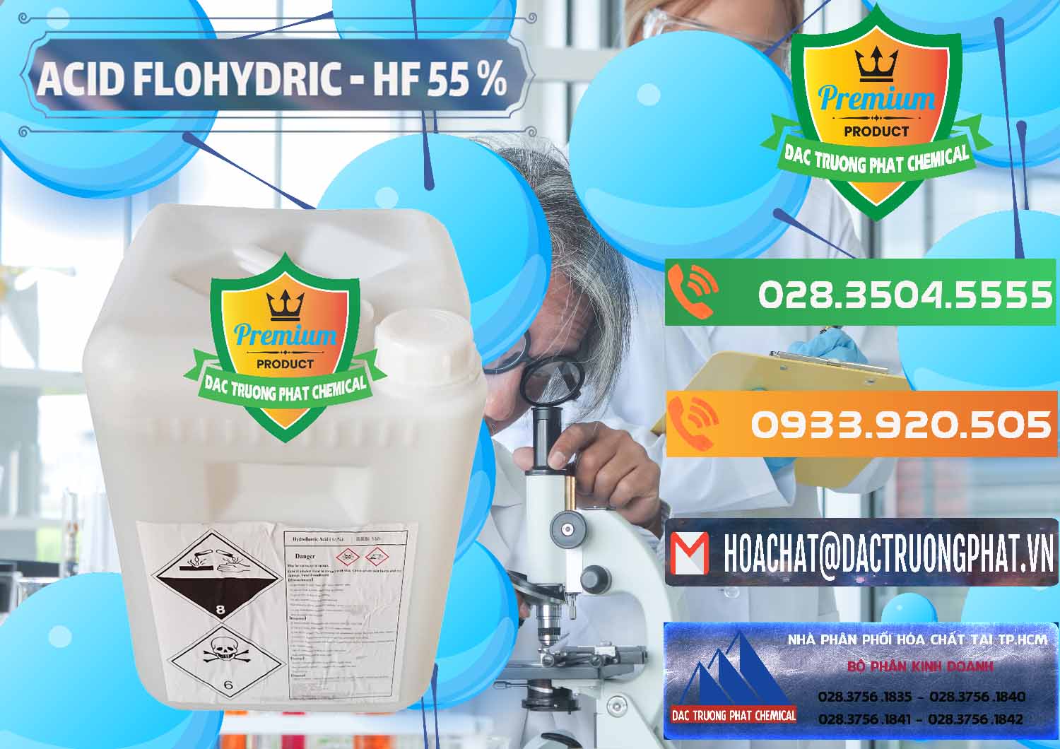 Nơi chuyên bán ( phân phối ) Axit HF - Acid HF 55% Can Trắng Trung Quốc China - 0079 - Nơi phân phối _ cung cấp hóa chất tại TP.HCM - hoachatxulynuoc.com.vn