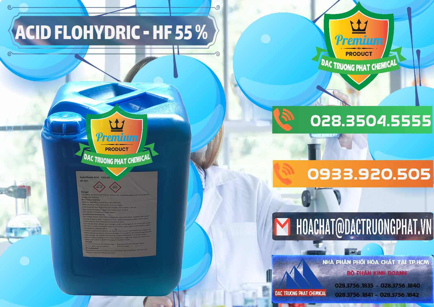 Công ty chuyên cung ứng _ bán Axit HF - Acid HF 55% Can Xanh Trung Quốc China - 0080 - Cty chuyên bán và cung cấp hóa chất tại TP.HCM - hoachatxulynuoc.com.vn