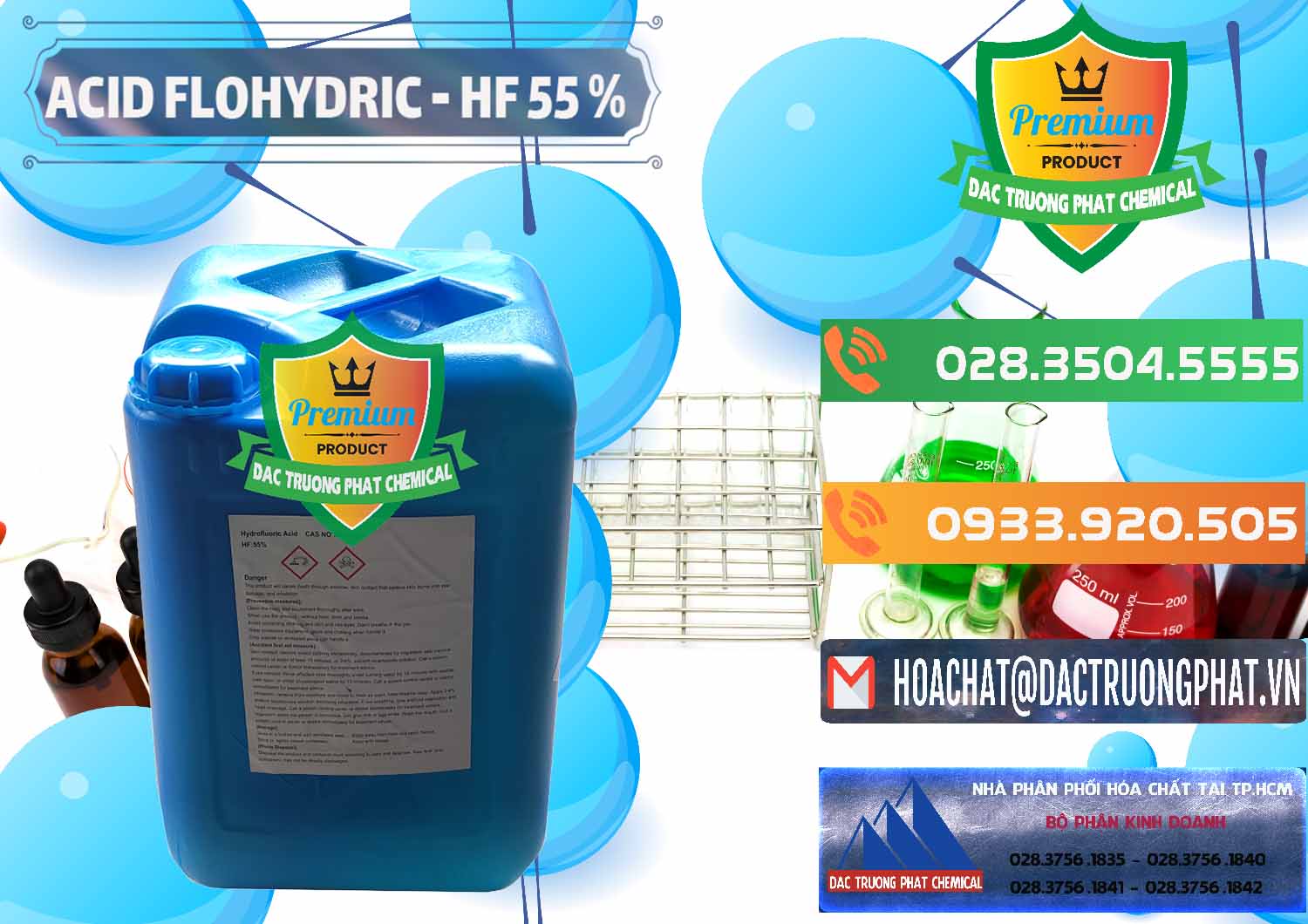 Công ty chuyên phân phối và bán Axit HF - Acid HF 55% Can Xanh Trung Quốc China - 0080 - Công ty chuyên cung cấp và nhập khẩu hóa chất tại TP.HCM - hoachatxulynuoc.com.vn