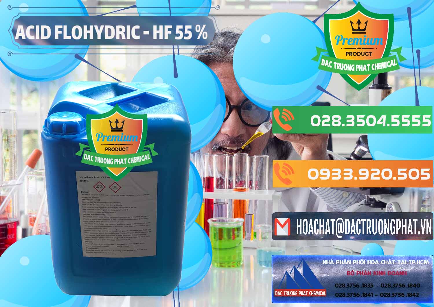 Cty cung cấp & bán Axit HF - Acid HF 55% Can Xanh Trung Quốc China - 0080 - Công ty cung cấp & nhập khẩu hóa chất tại TP.HCM - hoachatxulynuoc.com.vn