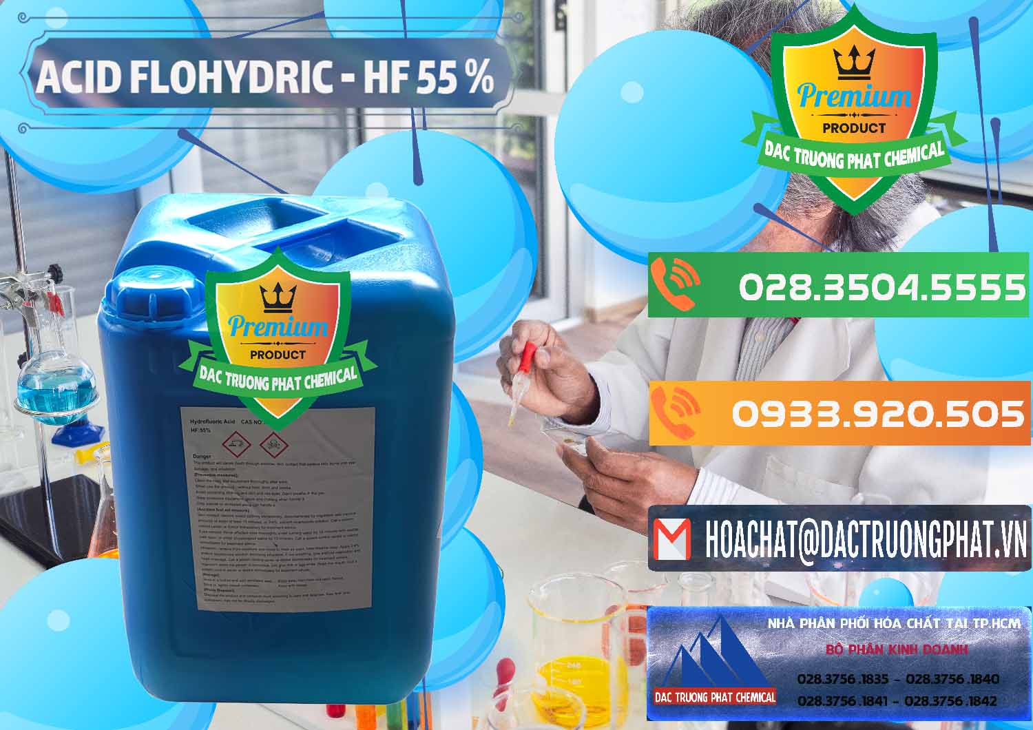 Nhập khẩu - bán Axit HF - Acid HF 55% Can Xanh Trung Quốc China - 0080 - Nhà cung ứng ( phân phối ) hóa chất tại TP.HCM - hoachatxulynuoc.com.vn