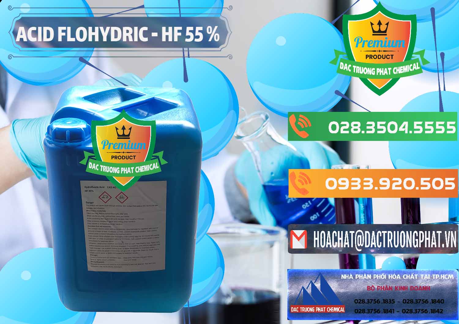 Cty chuyên bán ( phân phối ) Axit HF - Acid HF 55% Can Xanh Trung Quốc China - 0080 - Cung cấp - nhập khẩu hóa chất tại TP.HCM - hoachatxulynuoc.com.vn