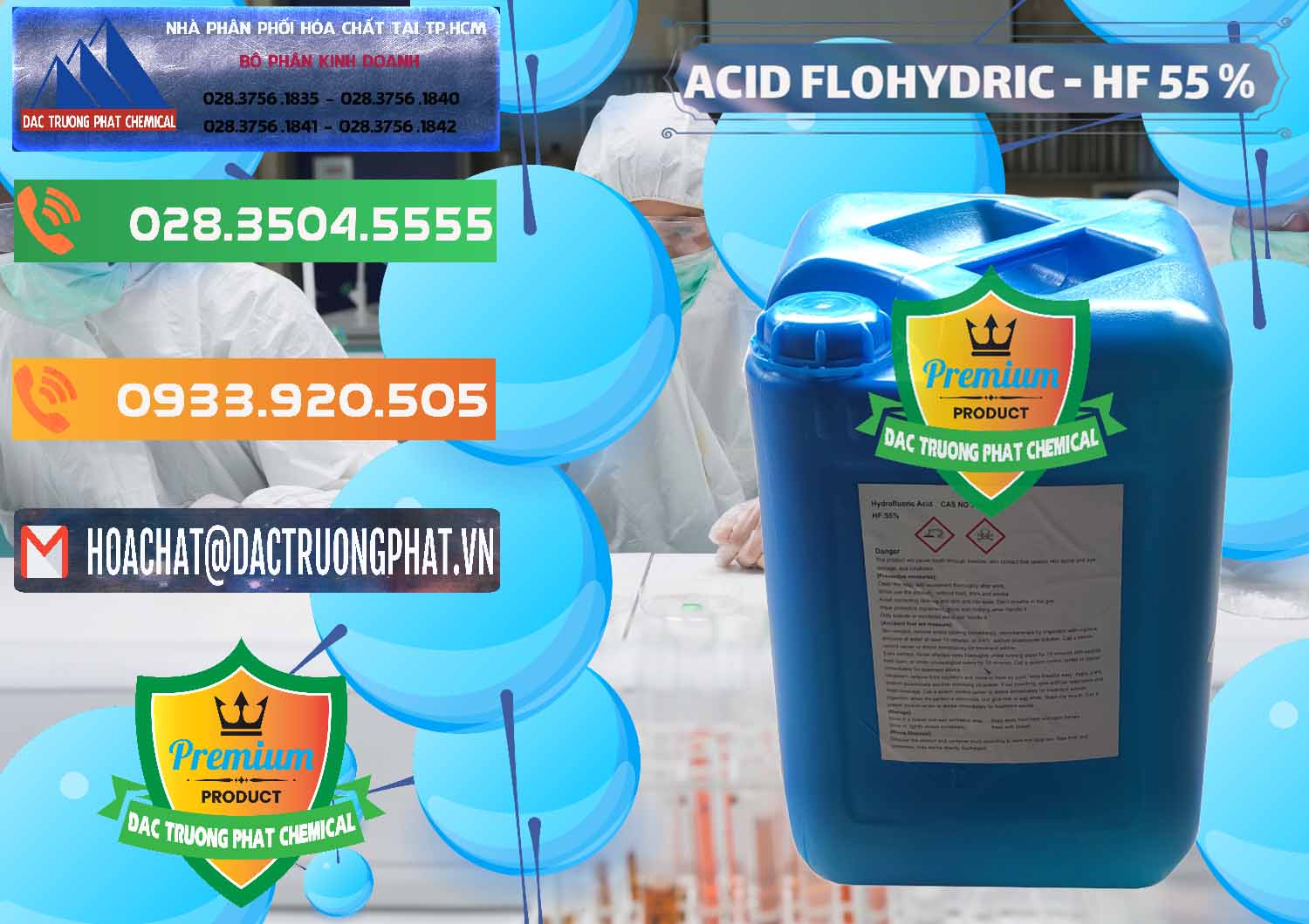 Cty cung cấp - bán Axit HF - Acid HF 55% Can Xanh Trung Quốc China - 0080 - Nơi chuyên bán & phân phối hóa chất tại TP.HCM - hoachatxulynuoc.com.vn