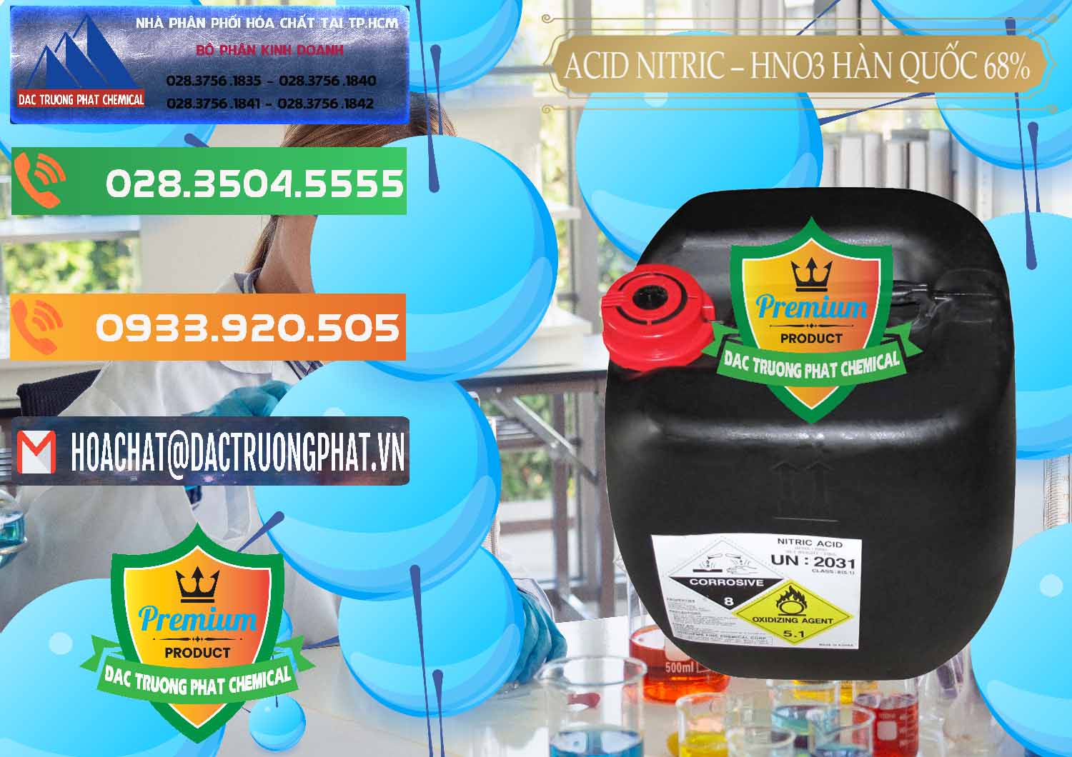 Đơn vị chuyên nhập khẩu & bán Acid Nitric – Axit Nitric HNO3 68% Huchem Hàn Quốc Korea - 0030 - Cty chuyên phân phối - kinh doanh hóa chất tại TP.HCM - hoachatxulynuoc.com.vn