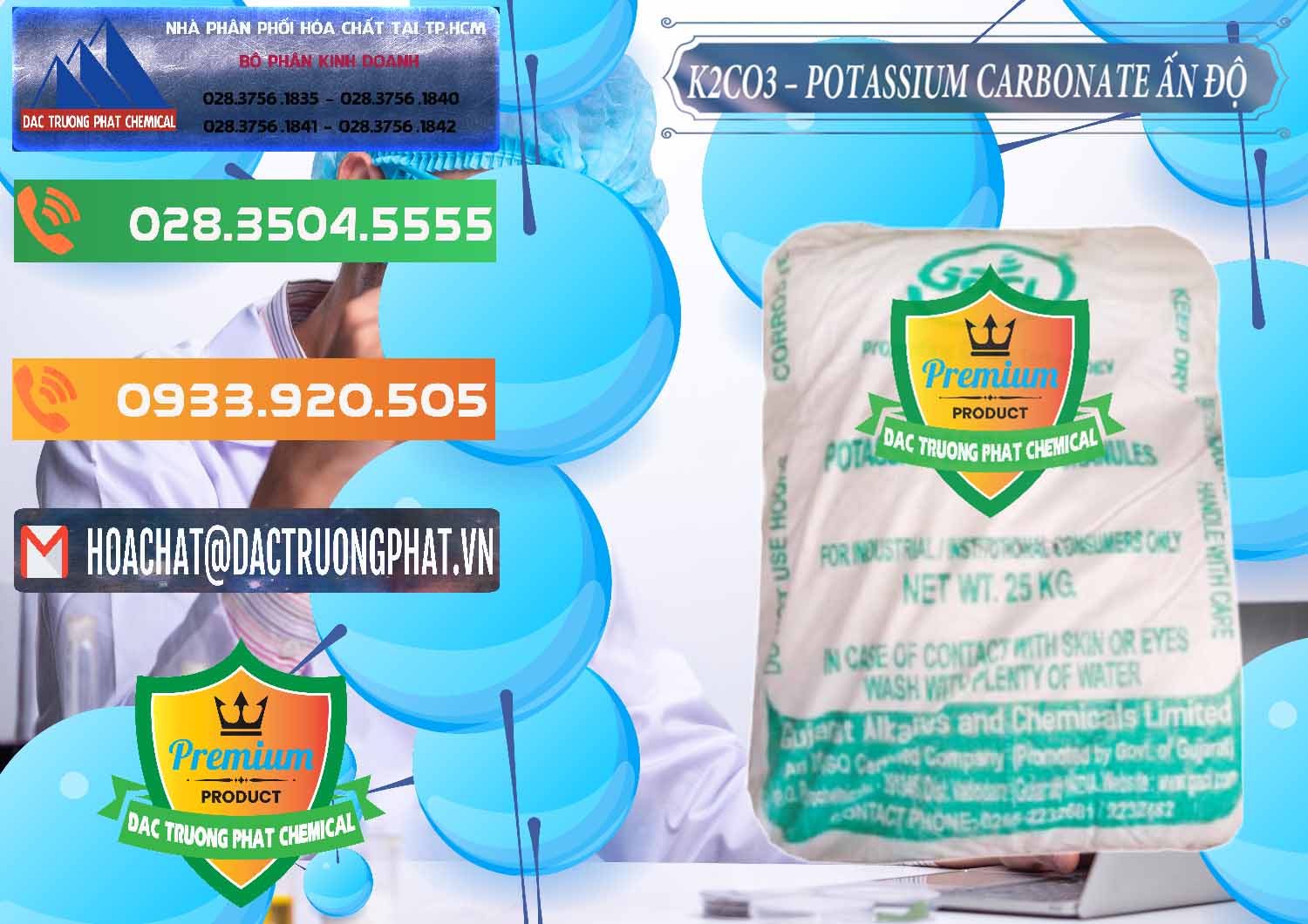 Đơn vị chuyên cung cấp - bán K2Co3 – Potassium Carbonate GACL Ấn Độ India - 0472 - Nơi chuyên cung cấp ( kinh doanh ) hóa chất tại TP.HCM - hoachatxulynuoc.com.vn