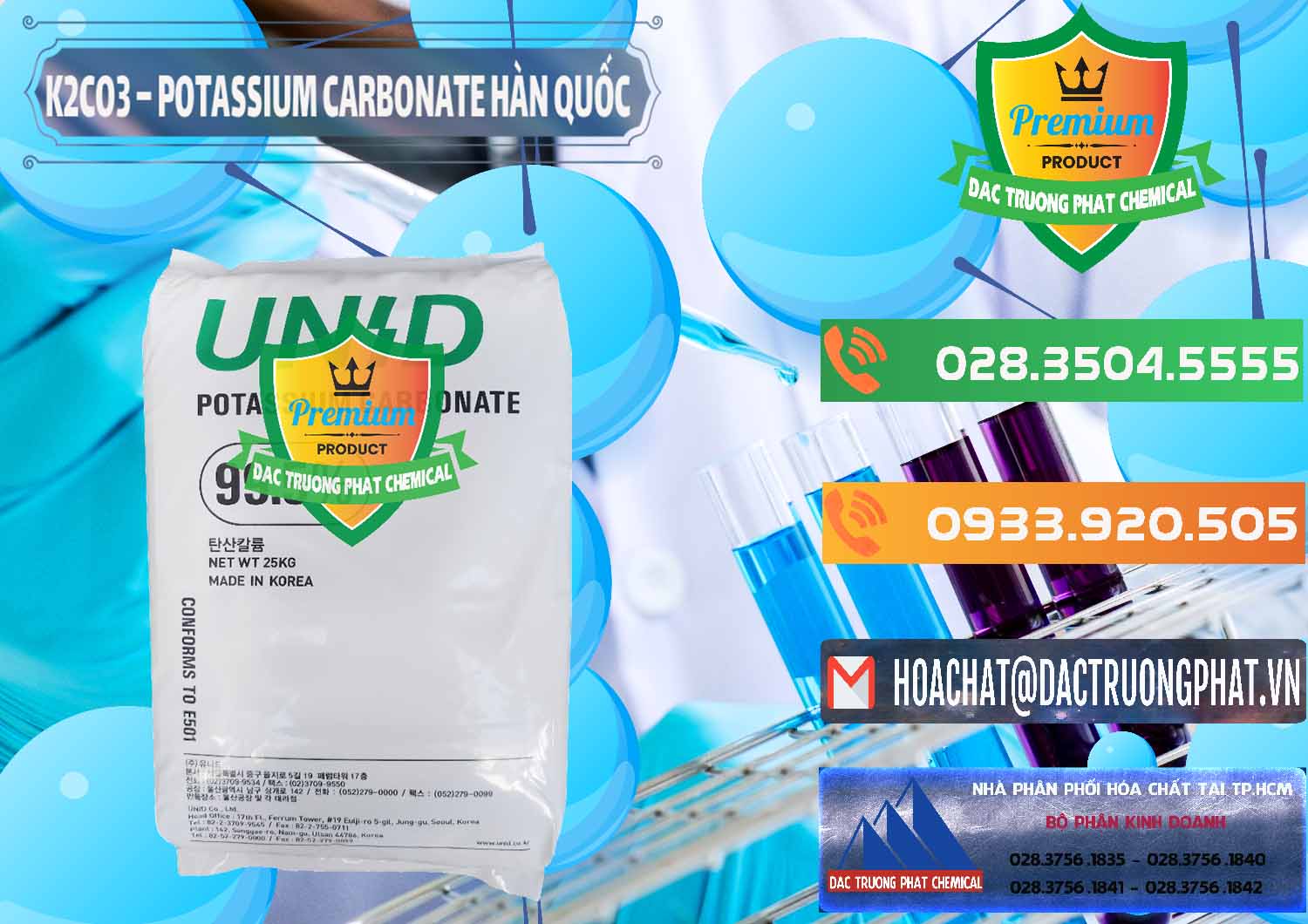 Nhập khẩu - bán K2Co3 – Potassium Carbonate Unid Hàn Quốc Korea - 0081 - Nơi nhập khẩu _ phân phối hóa chất tại TP.HCM - hoachatxulynuoc.com.vn