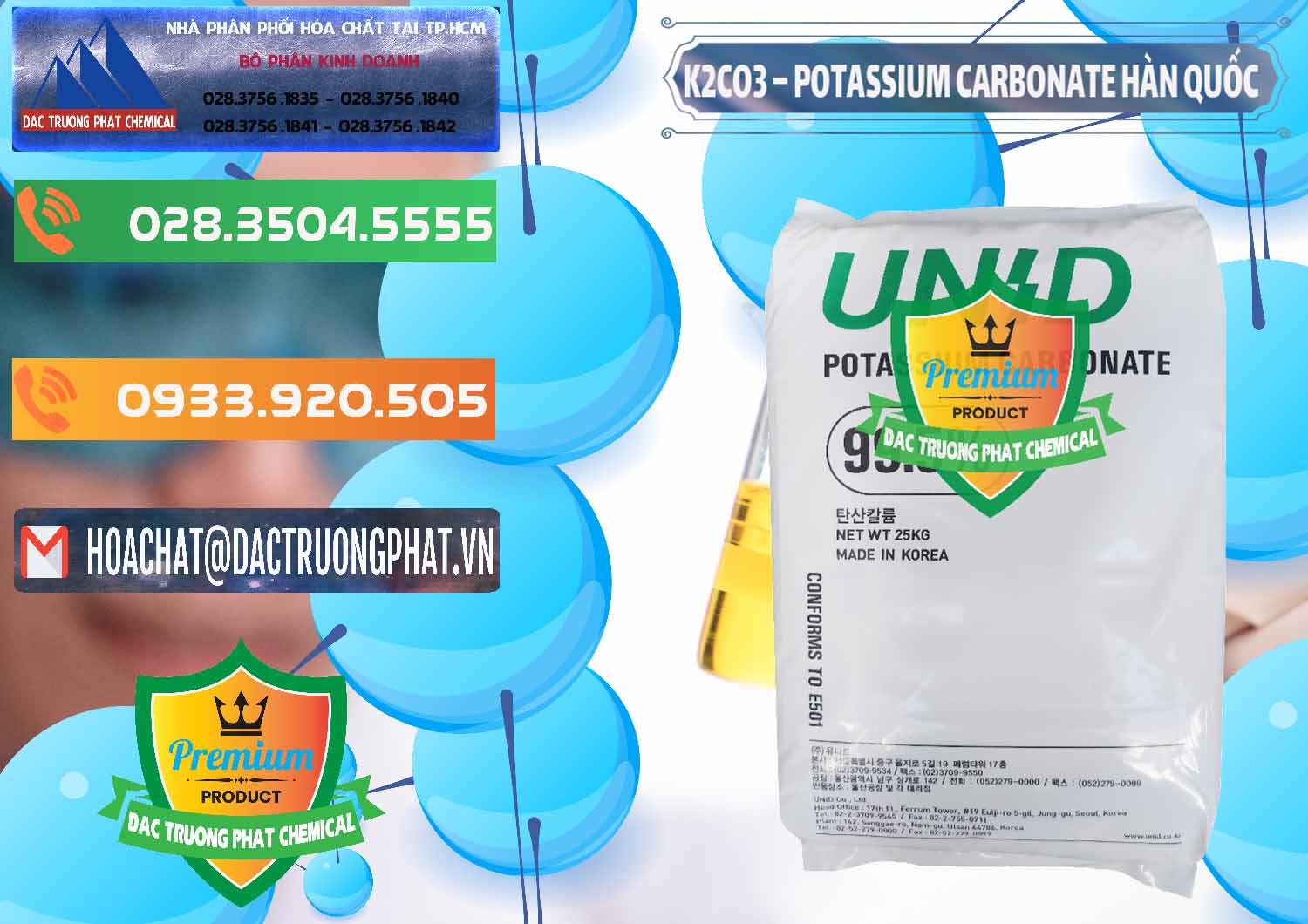 Đơn vị kinh doanh và bán K2Co3 – Potassium Carbonate Unid Hàn Quốc Korea - 0081 - Công ty chuyên phân phối _ cung ứng hóa chất tại TP.HCM - hoachatxulynuoc.com.vn
