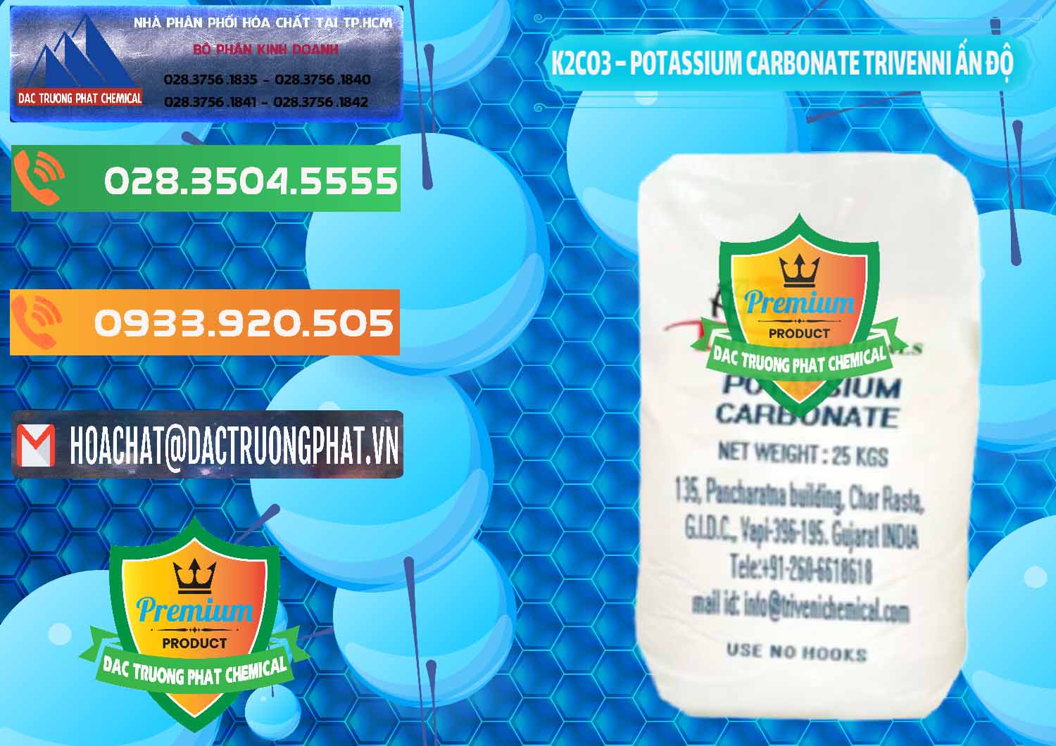 Đơn vị phân phối - bán K2Co3 – Potassium Carbonate Trivenni Ấn Độ India - 0473 - Nơi chuyên phân phối ( nhập khẩu ) hóa chất tại TP.HCM - hoachatxulynuoc.com.vn