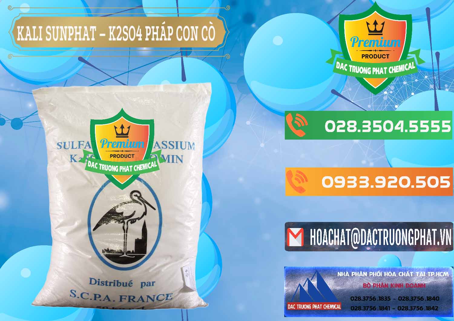 Đơn vị bán và cung cấp Kali Sunphat – K2SO4 Con Cò Pháp France - 0083 - Nơi cung cấp và nhập khẩu hóa chất tại TP.HCM - hoachatxulynuoc.com.vn