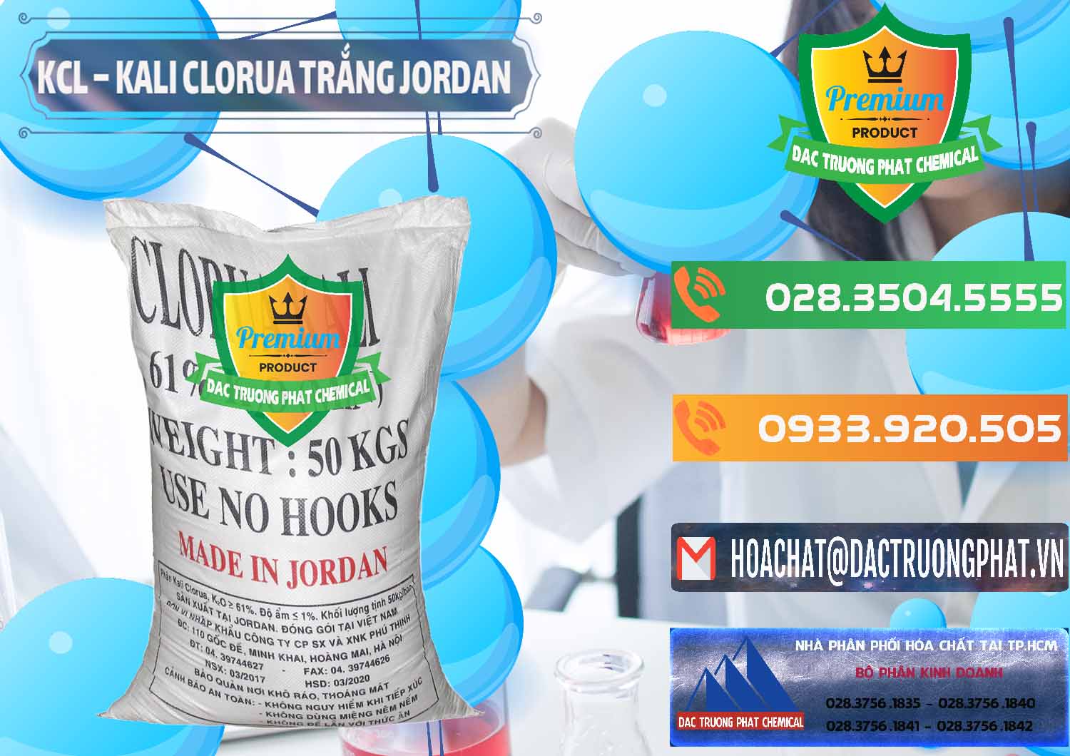 Cty chuyên nhập khẩu ( bán ) KCL – Kali Clorua Trắng Jordan - 0088 - Chuyên bán và cung cấp hóa chất tại TP.HCM - hoachatxulynuoc.com.vn