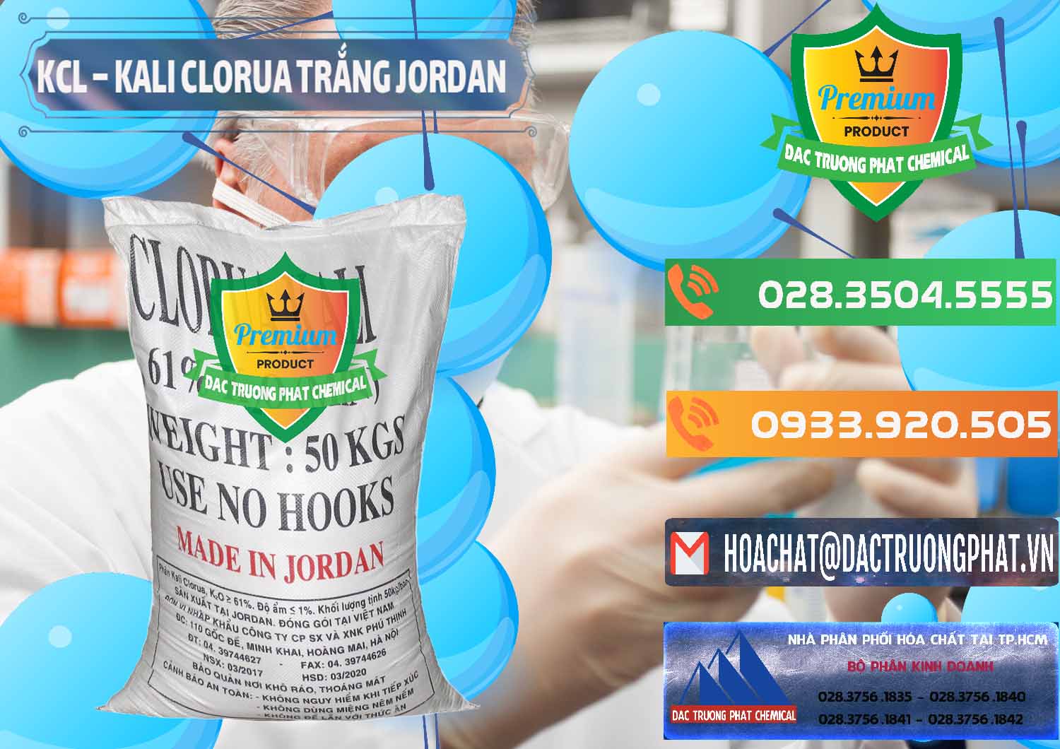 Nơi bán và phân phối KCL – Kali Clorua Trắng Jordan - 0088 - Đơn vị cung cấp - nhập khẩu hóa chất tại TP.HCM - hoachatxulynuoc.com.vn