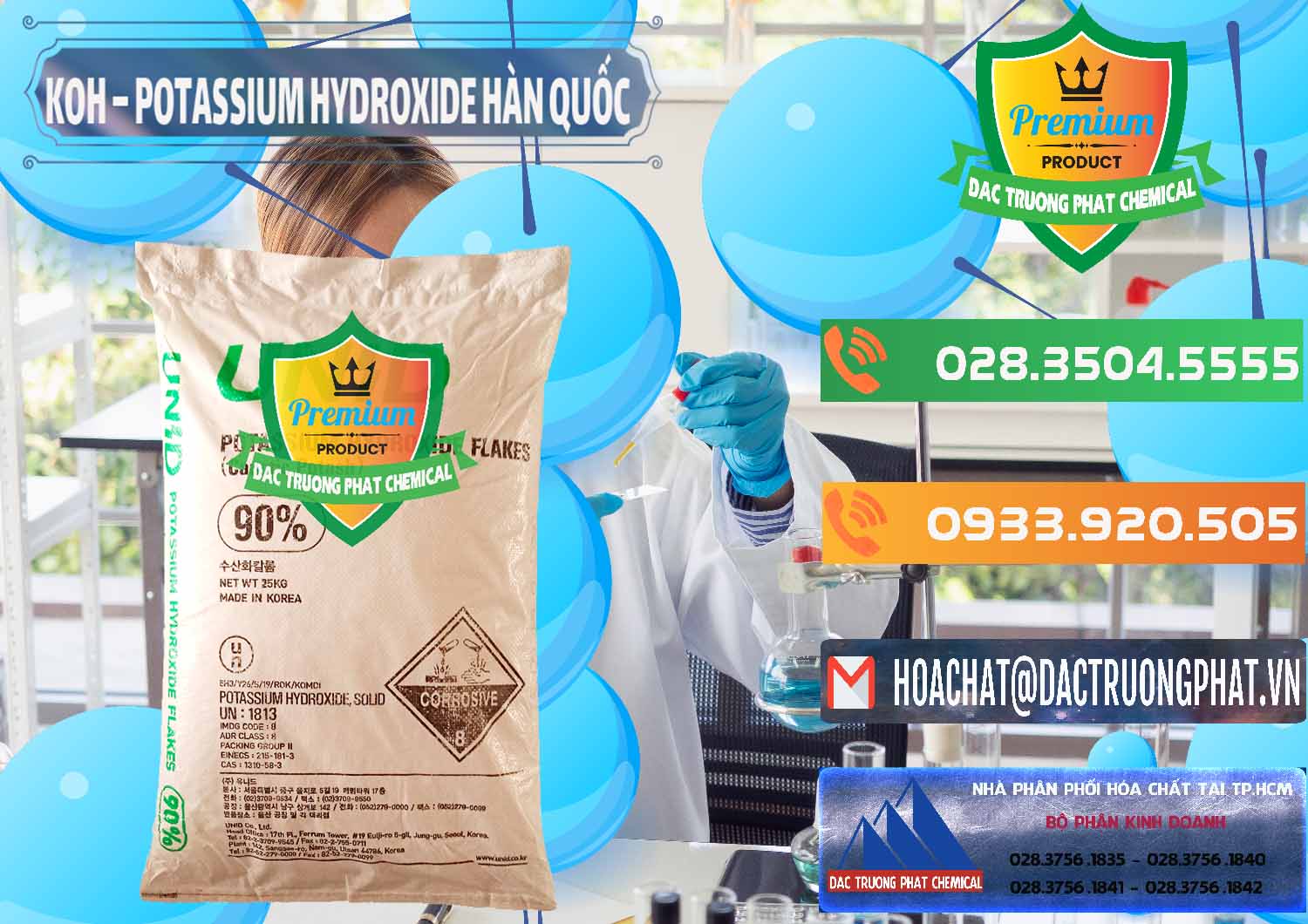 Nơi chuyên cung ứng và bán KOH ( 90%) – Potassium Hydroxide Unid Hàn Quốc Korea - 0090 - Đơn vị kinh doanh ( phân phối ) hóa chất tại TP.HCM - hoachatxulynuoc.com.vn