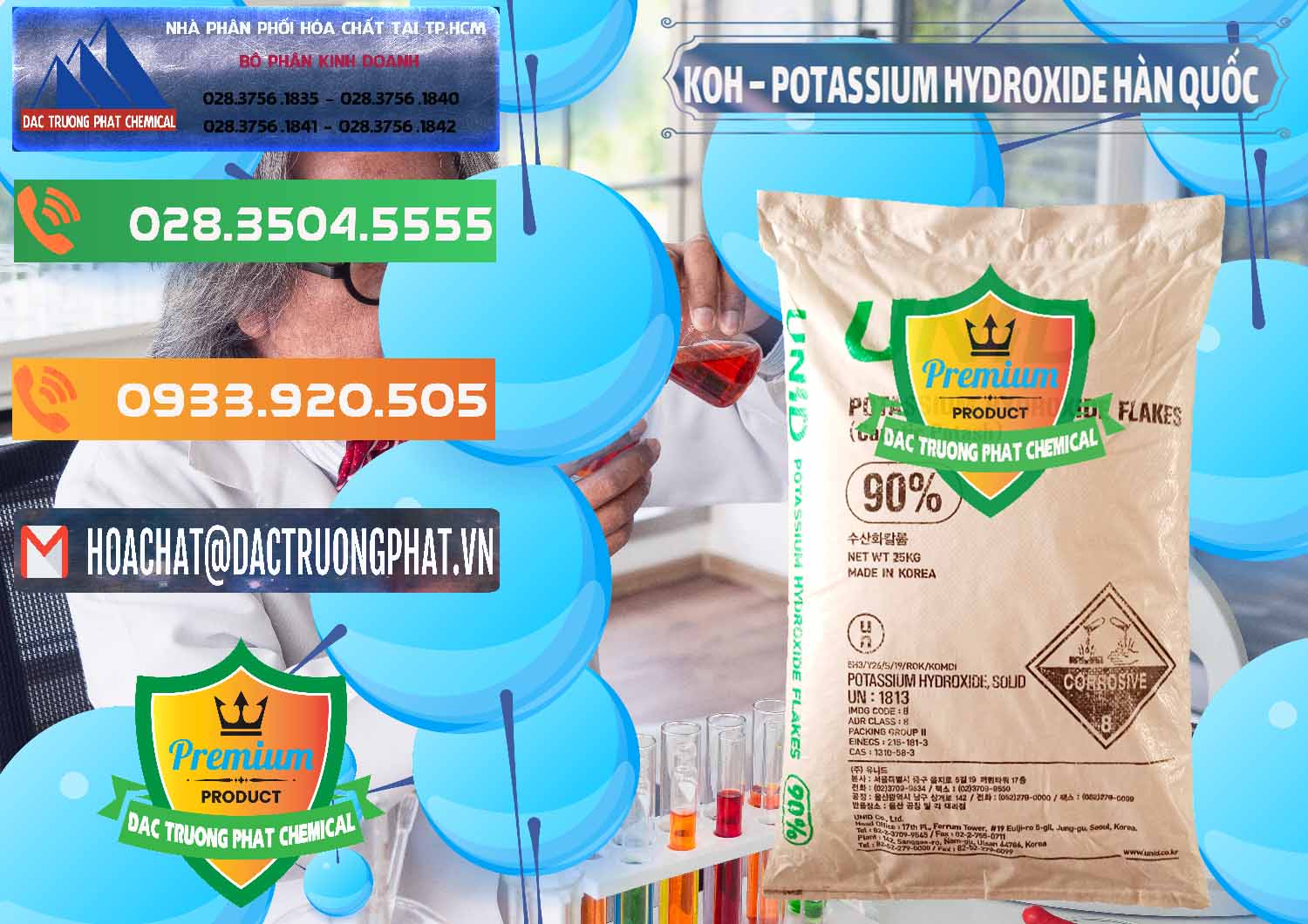 Chuyên bán và cung ứng KOH ( 90%) – Potassium Hydroxide Unid Hàn Quốc Korea - 0090 - Công ty chuyên cung cấp - kinh doanh hóa chất tại TP.HCM - hoachatxulynuoc.com.vn