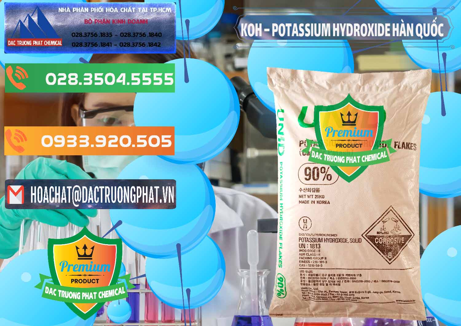 Đơn vị bán _ phân phối KOH ( 90%) – Potassium Hydroxide Unid Hàn Quốc Korea - 0090 - Đơn vị kinh doanh _ phân phối hóa chất tại TP.HCM - hoachatxulynuoc.com.vn