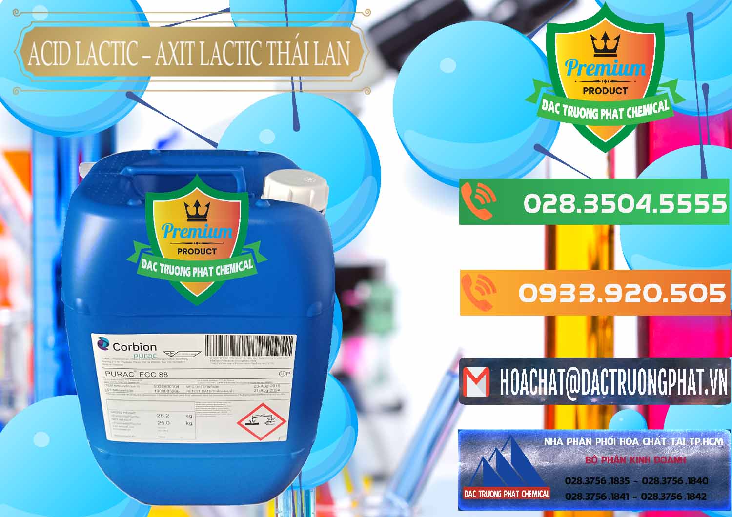 Nhà phân phối _ bán Acid Lactic – Axit Lactic Thái Lan Purac FCC 88 - 0012 - Đơn vị chuyên cung cấp & kinh doanh hóa chất tại TP.HCM - hoachatxulynuoc.com.vn