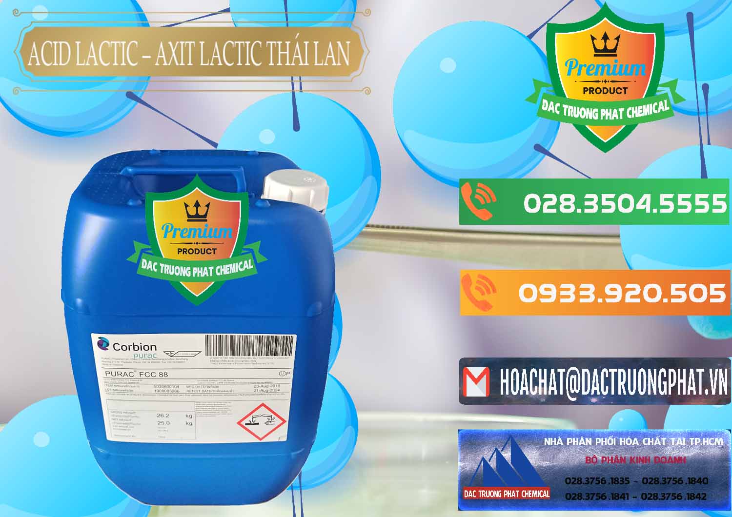 Cty chuyên cung ứng ( bán ) Acid Lactic – Axit Lactic Thái Lan Purac FCC 88 - 0012 - Đơn vị cung cấp _ phân phối hóa chất tại TP.HCM - hoachatxulynuoc.com.vn