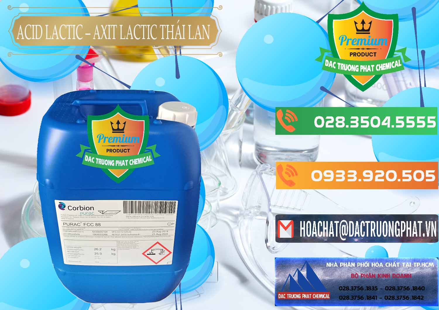 Chuyên cung ứng và bán Acid Lactic – Axit Lactic Thái Lan Purac FCC 88 - 0012 - Công ty bán _ cung cấp hóa chất tại TP.HCM - hoachatxulynuoc.com.vn
