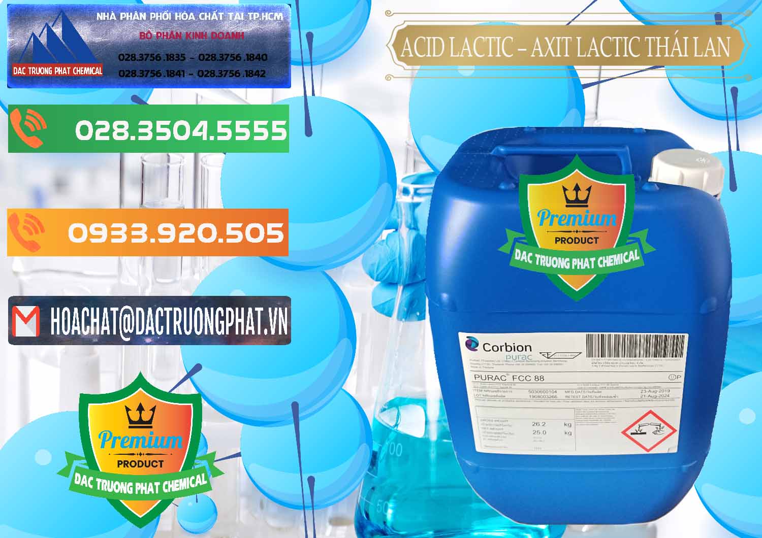 Cty chuyên kinh doanh - bán Acid Lactic – Axit Lactic Thái Lan Purac FCC 88 - 0012 - Nhập khẩu - cung cấp hóa chất tại TP.HCM - hoachatxulynuoc.com.vn