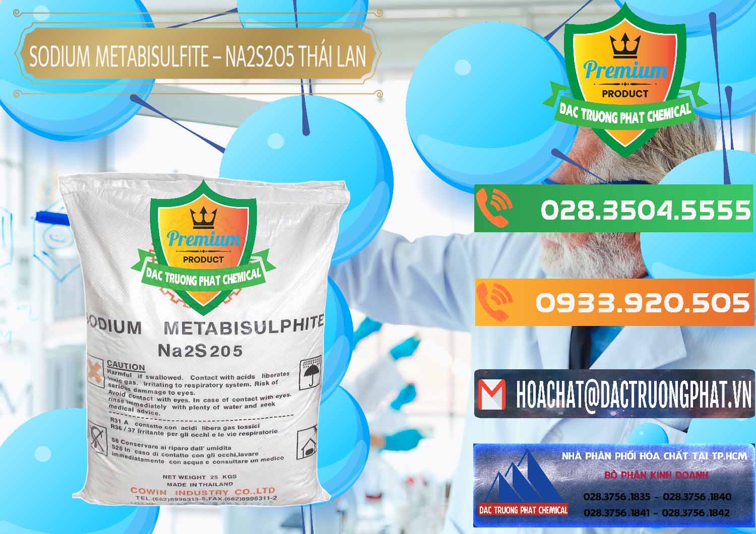 Cty chuyên phân phối & bán Sodium Metabisulfite - NA2S2O5 Thái Lan Cowin - 0145 - Chuyên bán - phân phối hóa chất tại TP.HCM - hoachatxulynuoc.com.vn