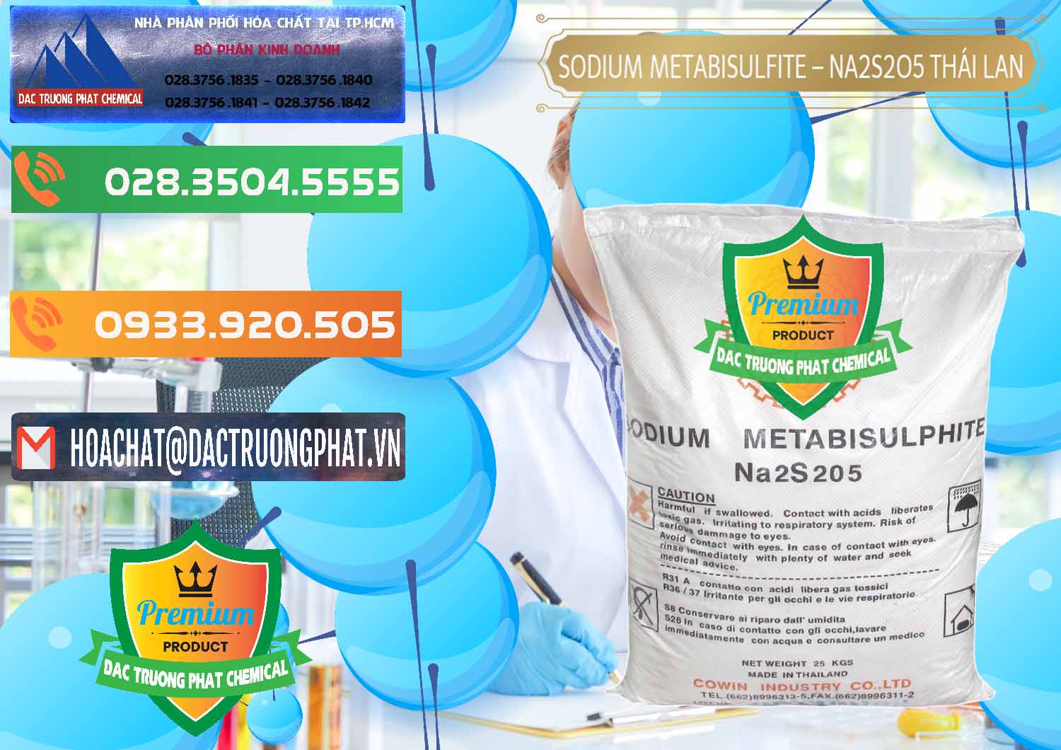 Nơi chuyên bán & phân phối Sodium Metabisulfite - NA2S2O5 Thái Lan Cowin - 0145 - Cung cấp ( phân phối ) hóa chất tại TP.HCM - hoachatxulynuoc.com.vn
