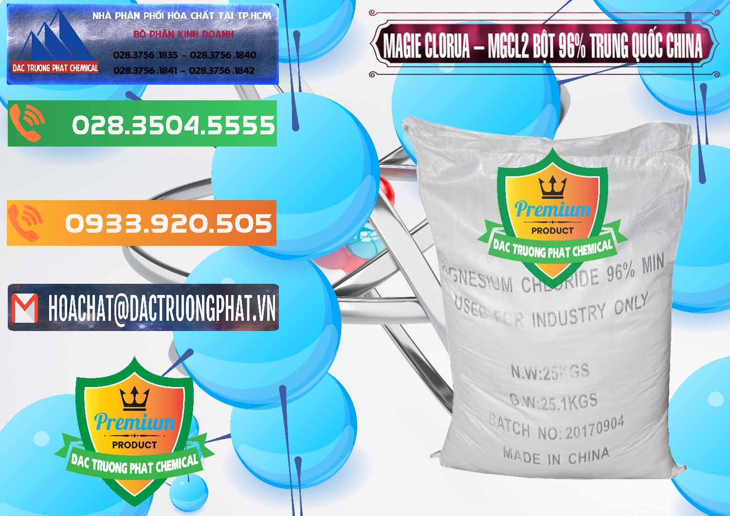 Cty bán _ phân phối Magie Clorua – MGCL2 96% Dạng Bột Bao Chữ Đen Trung Quốc China - 0205 - Cty chuyên nhập khẩu và phân phối hóa chất tại TP.HCM - hoachatxulynuoc.com.vn