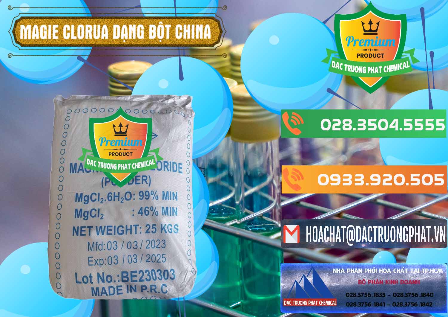 Công ty chuyên kinh doanh - bán Magie Clorua – MGCL2 96% Dạng Bột Logo Kim Cương Trung Quốc China - 0387 - Đơn vị nhập khẩu và phân phối hóa chất tại TP.HCM - hoachatxulynuoc.com.vn