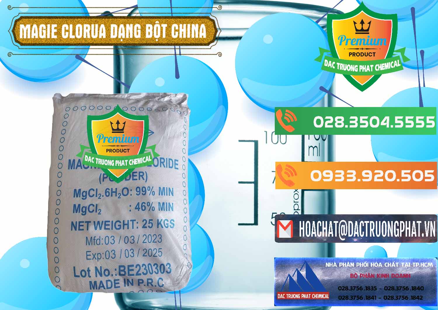 Đơn vị chuyên nhập khẩu ( bán ) Magie Clorua – MGCL2 96% Dạng Bột Logo Kim Cương Trung Quốc China - 0387 - Nơi chuyên nhập khẩu và cung cấp hóa chất tại TP.HCM - hoachatxulynuoc.com.vn