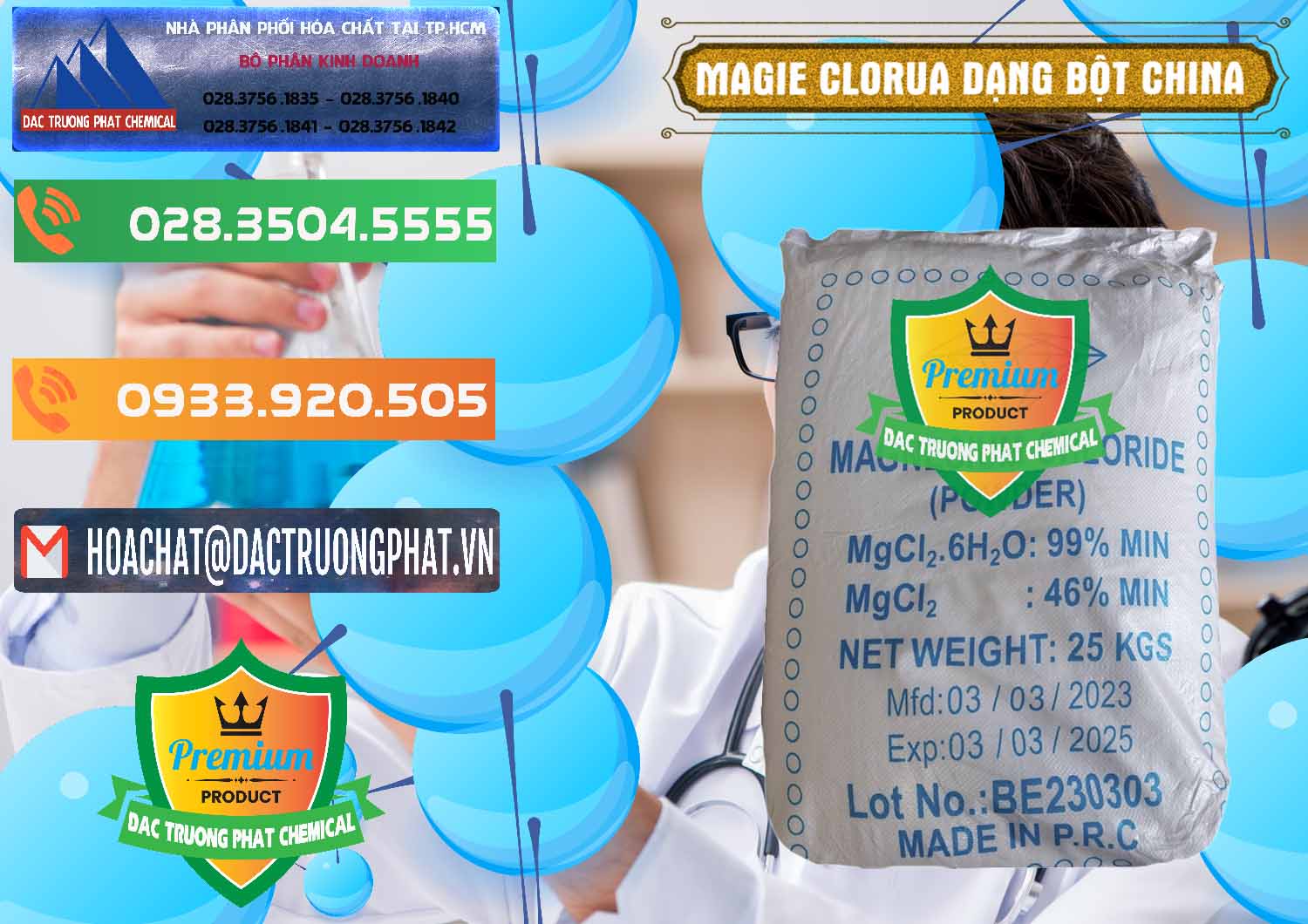 Cty chuyên cung cấp _ bán Magie Clorua – MGCL2 96% Dạng Bột Logo Kim Cương Trung Quốc China - 0387 - Đơn vị kinh doanh & phân phối hóa chất tại TP.HCM - hoachatxulynuoc.com.vn