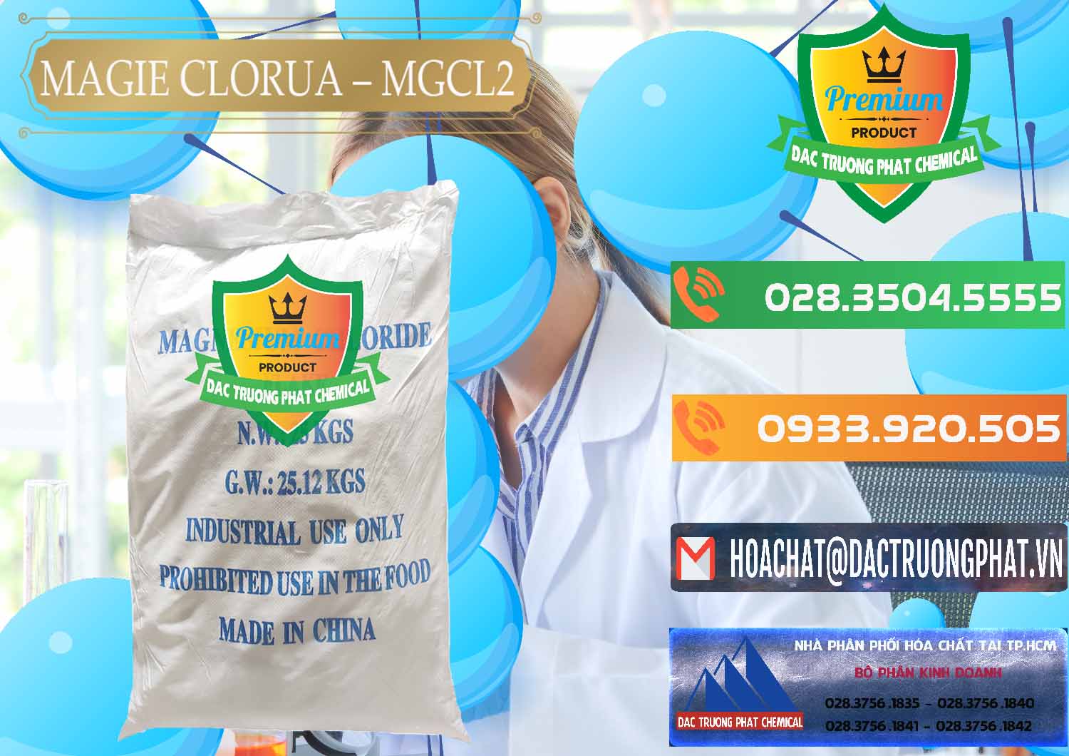 Nơi chuyên kinh doanh ( bán ) Magie Clorua – MGCL2 96% Dạng Vảy Trung Quốc China - 0091 - Công ty chuyên cung cấp ( nhập khẩu ) hóa chất tại TP.HCM - hoachatxulynuoc.com.vn