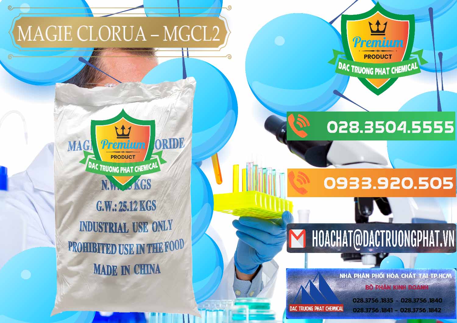 Đơn vị chuyên cung cấp _ bán Magie Clorua – MGCL2 96% Dạng Vảy Trung Quốc China - 0091 - Nơi phân phối và nhập khẩu hóa chất tại TP.HCM - hoachatxulynuoc.com.vn