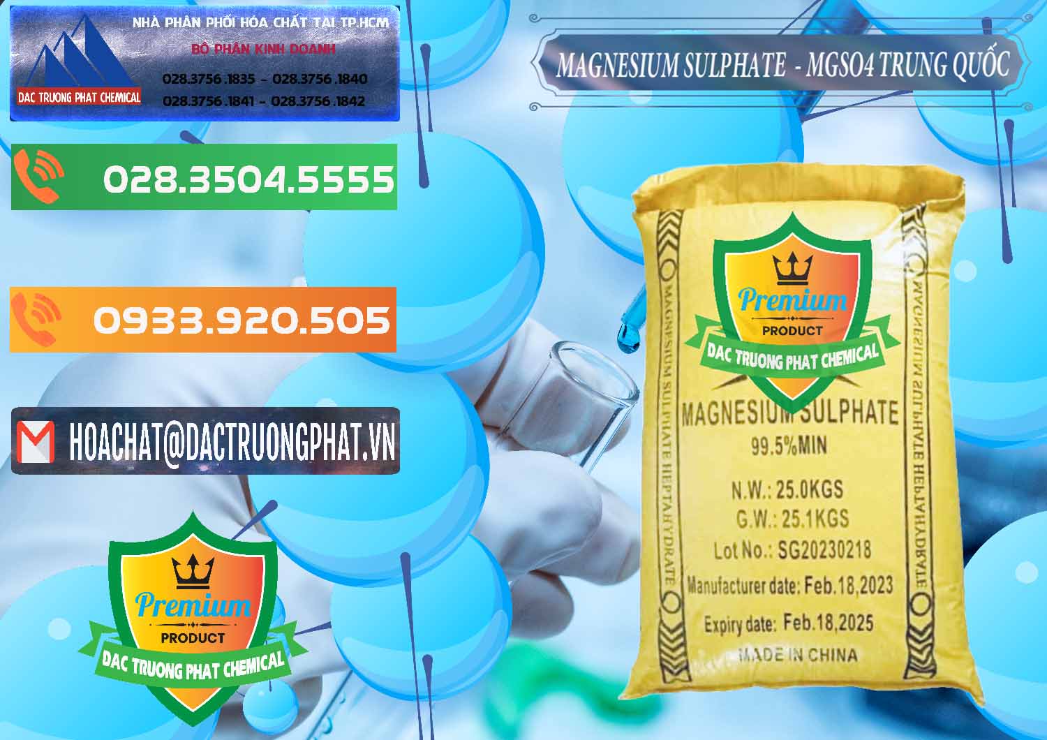 Công ty chuyên phân phối - bán MGSO4.7H2O – Magnesium Sulphate Heptahydrate Logo Mặt Trời Trung Quốc China - 0391 - Đơn vị nhập khẩu ( cung cấp ) hóa chất tại TP.HCM - hoachatxulynuoc.com.vn
