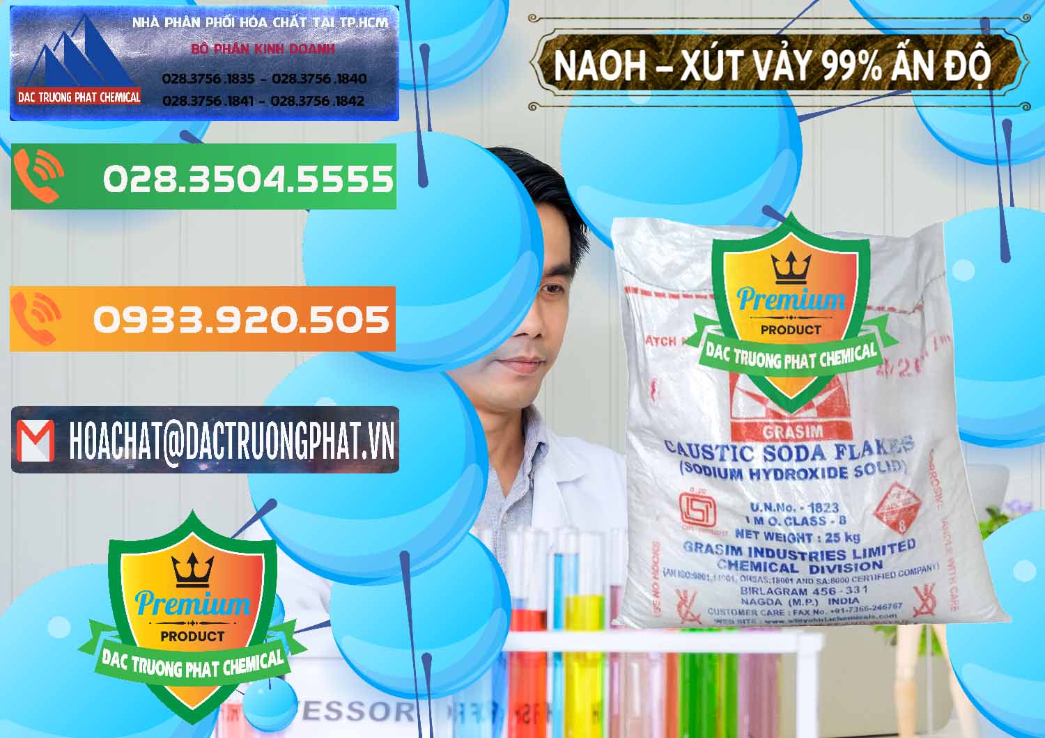 Cty chuyên bán và phân phối Xút Vảy - NaOH Vảy 99% Aditya Birla Grasim Ấn Độ India - 0171 - Kinh doanh ( phân phối ) hóa chất tại TP.HCM - hoachatxulynuoc.com.vn