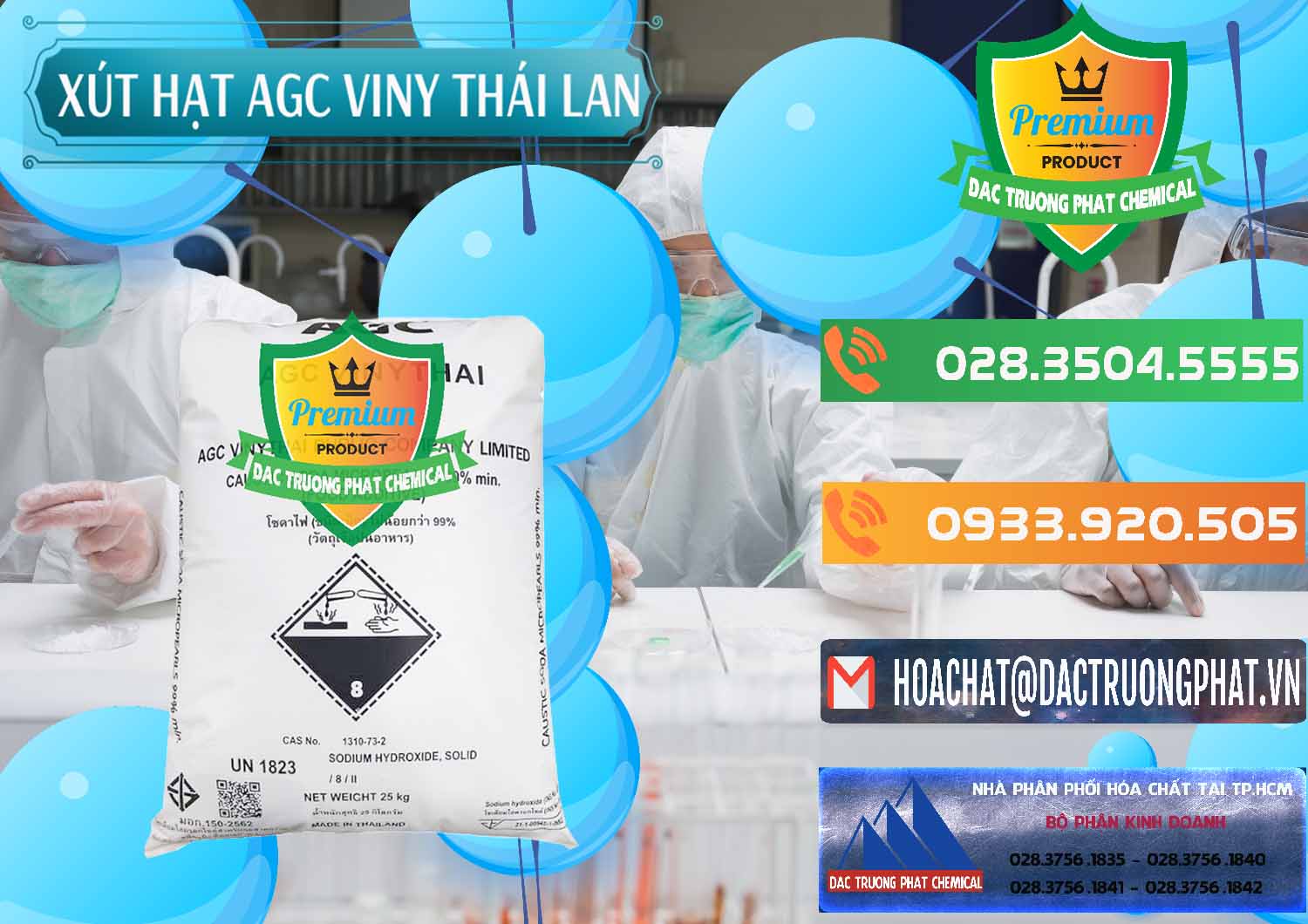 Nơi chuyên nhập khẩu _ bán Xút Hạt - NaOH Bột 99% AGC Viny Thái Lan - 0399 - Chuyên bán và cung cấp hóa chất tại TP.HCM - hoachatxulynuoc.com.vn
