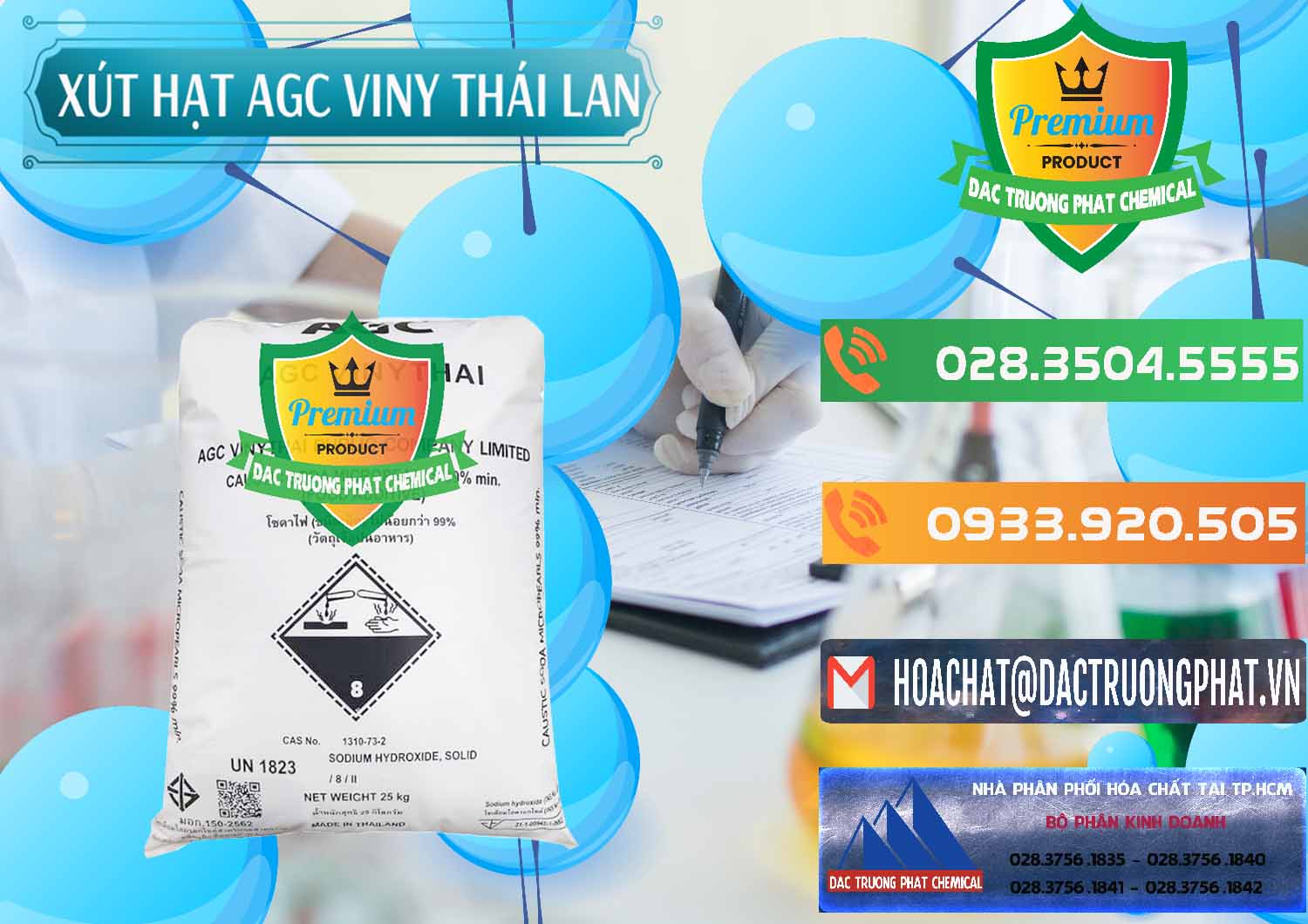 Nhập khẩu _ bán Xút Hạt - NaOH Bột 99% AGC Viny Thái Lan - 0399 - Công ty phân phối & nhập khẩu hóa chất tại TP.HCM - hoachatxulynuoc.com.vn