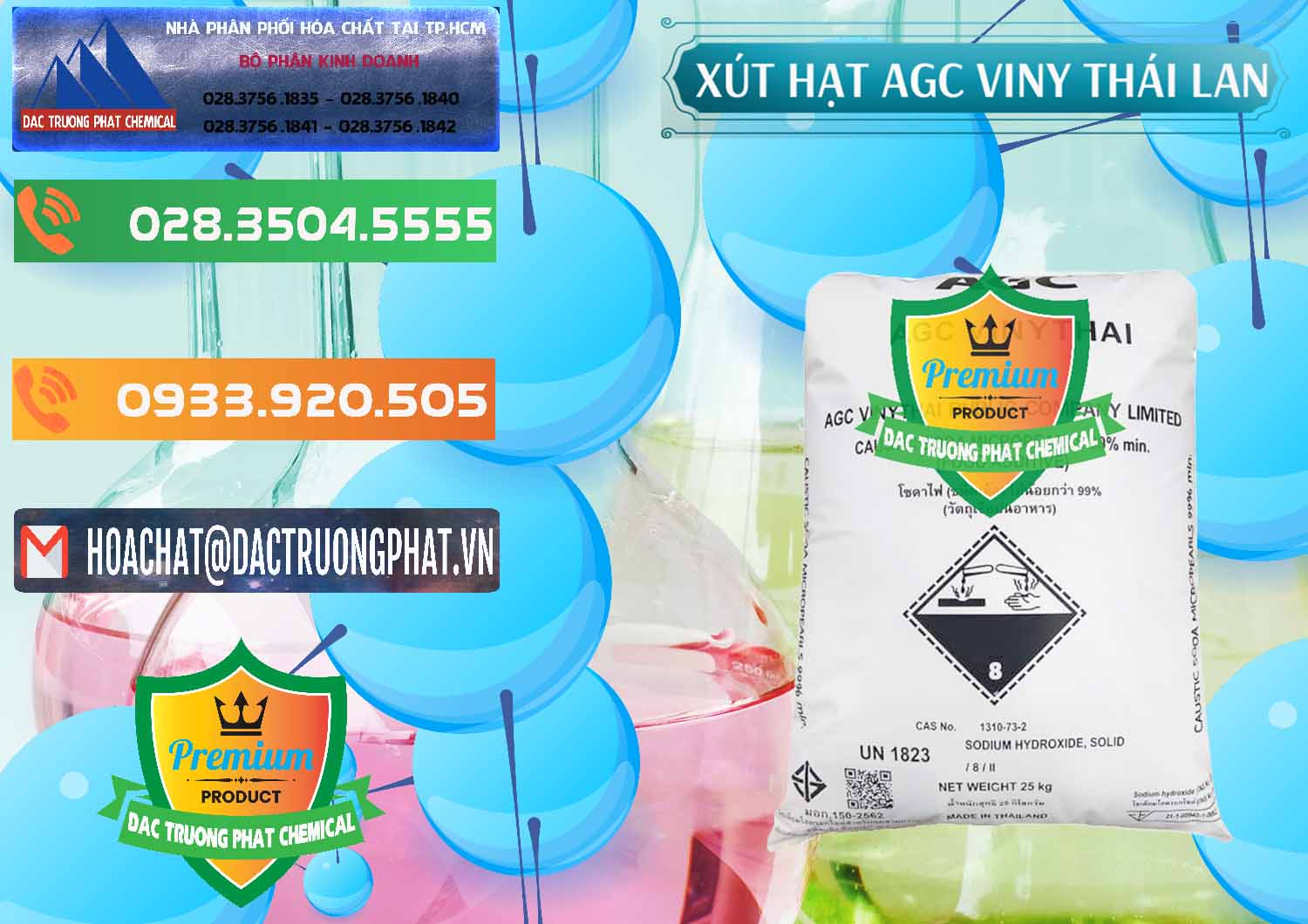 Nơi cung cấp ( bán ) Xút Hạt - NaOH Bột 99% AGC Viny Thái Lan - 0399 - Chuyên kinh doanh ( phân phối ) hóa chất tại TP.HCM - hoachatxulynuoc.com.vn