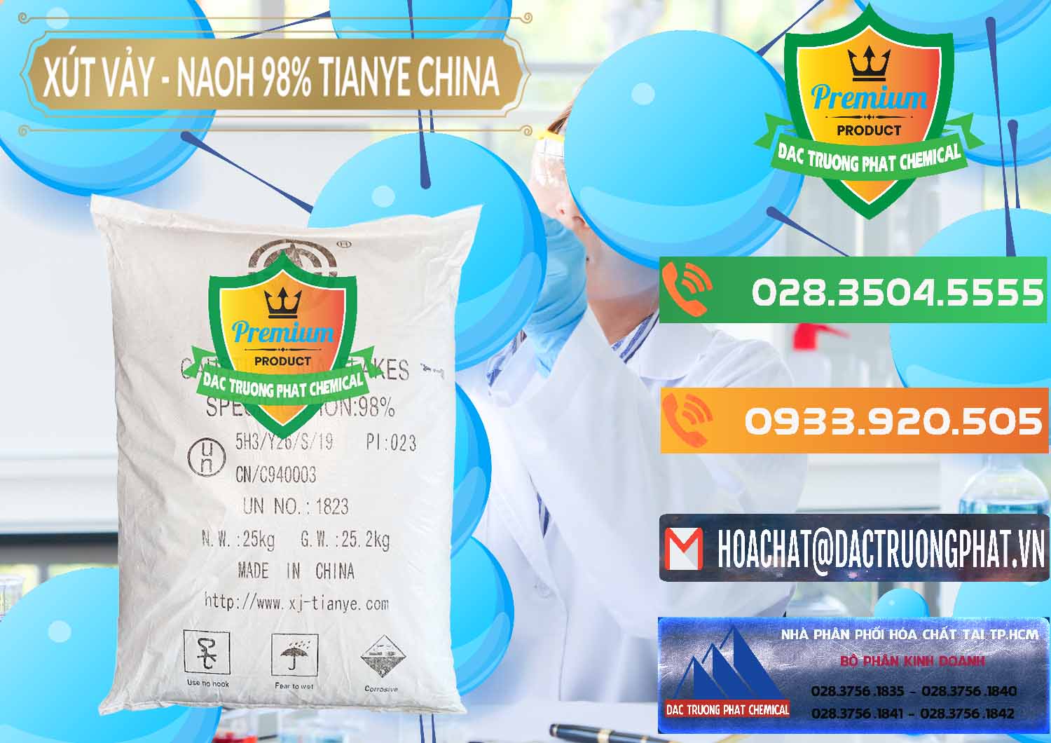 Đơn vị bán và cung cấp Xút Vảy - NaOH Vảy 98% Tianye Trung Quốc China - 0177 - Phân phối - bán hóa chất tại TP.HCM - hoachatxulynuoc.com.vn
