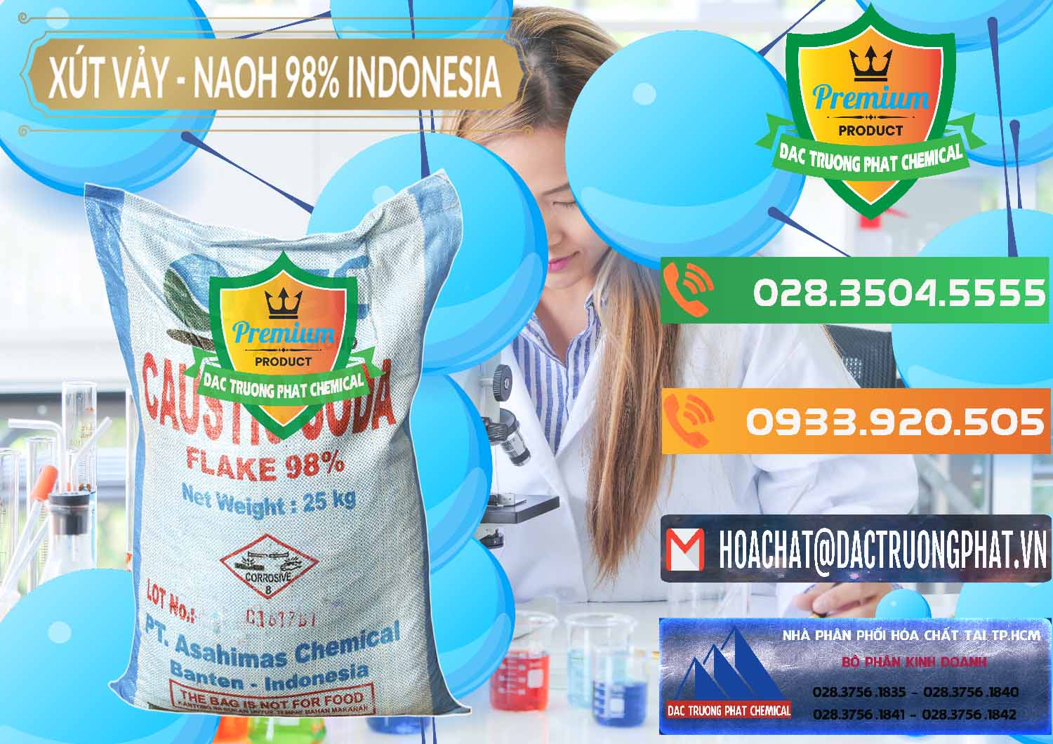 Nơi chuyên bán - phân phối Xút Vảy - NaOH Vảy 98% ASC Indonesia - 0172 - Nơi nhập khẩu & cung cấp hóa chất tại TP.HCM - hoachatxulynuoc.com.vn