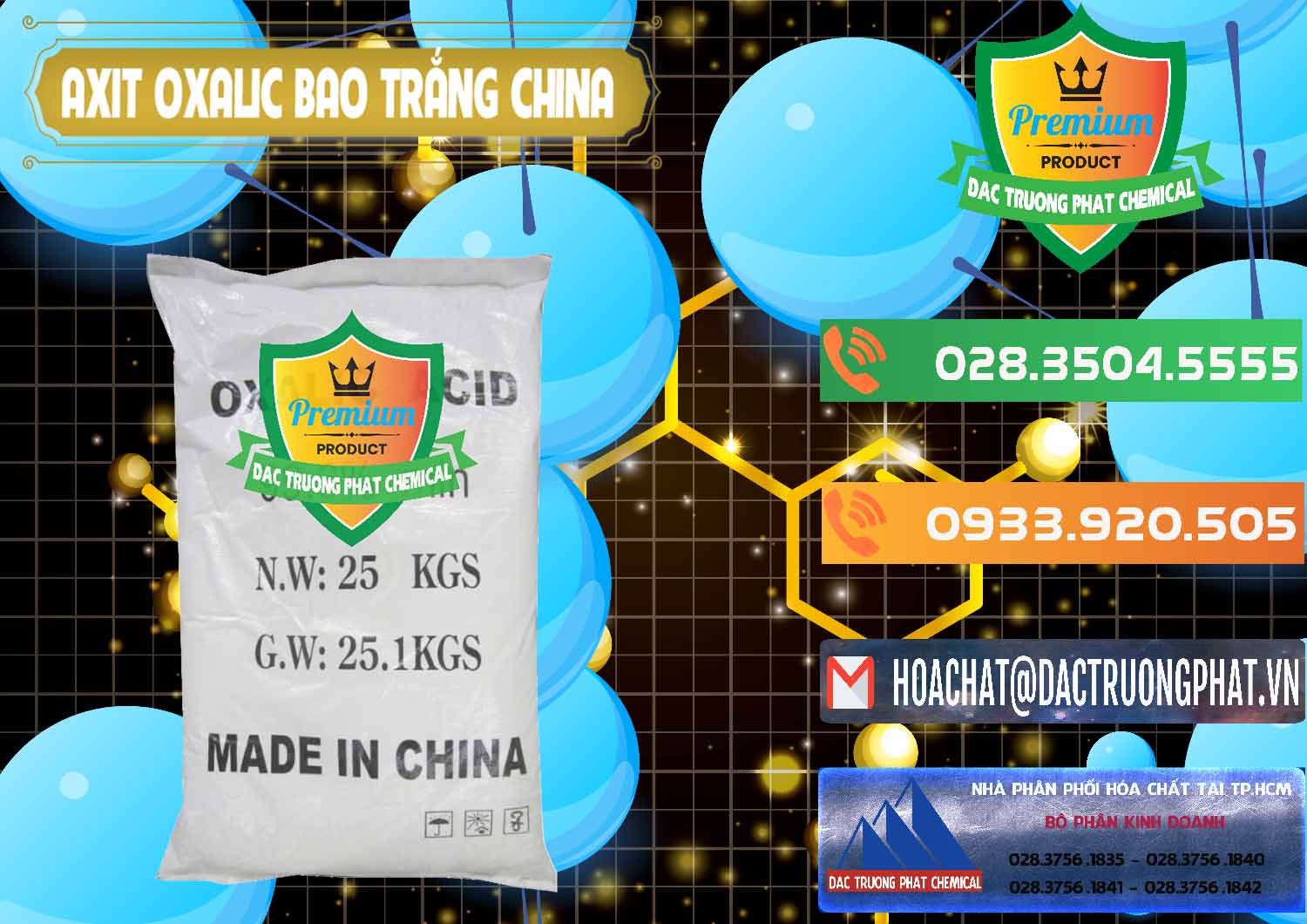 Cty chuyên phân phối - bán Acid Oxalic – Axit Oxalic 99.6% Bao Trắng Trung Quốc China - 0270 - Nhập khẩu và cung cấp hóa chất tại TP.HCM - hoachatxulynuoc.com.vn