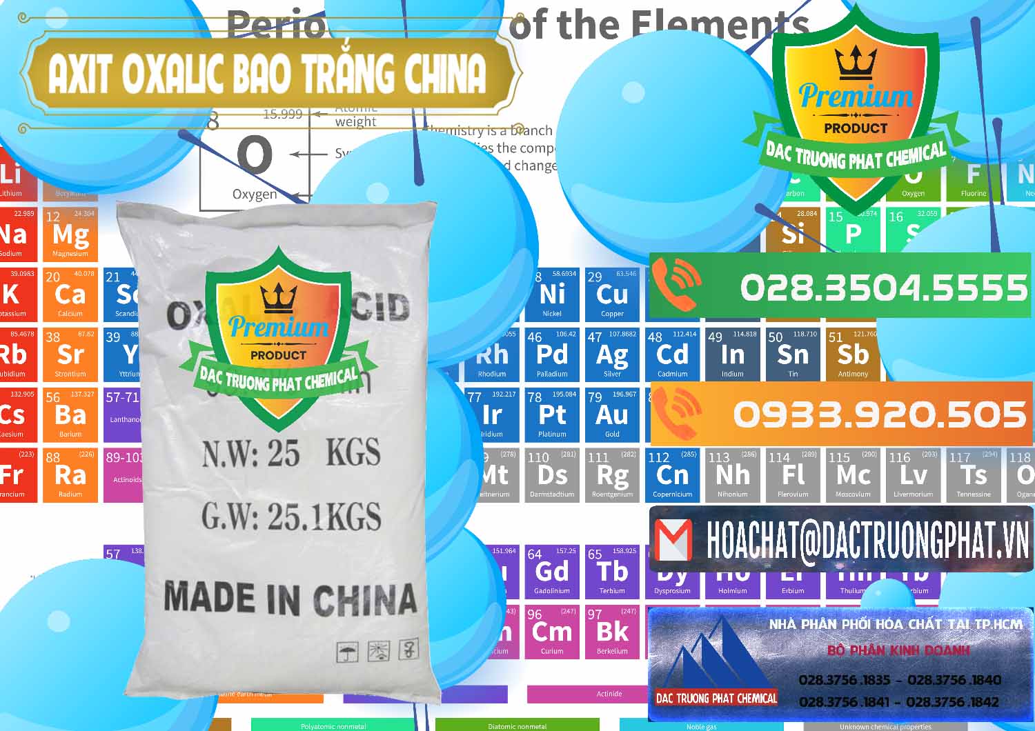 Nơi chuyên nhập khẩu - bán Acid Oxalic – Axit Oxalic 99.6% Bao Trắng Trung Quốc China - 0270 - Nhà cung cấp _ phân phối hóa chất tại TP.HCM - hoachatxulynuoc.com.vn
