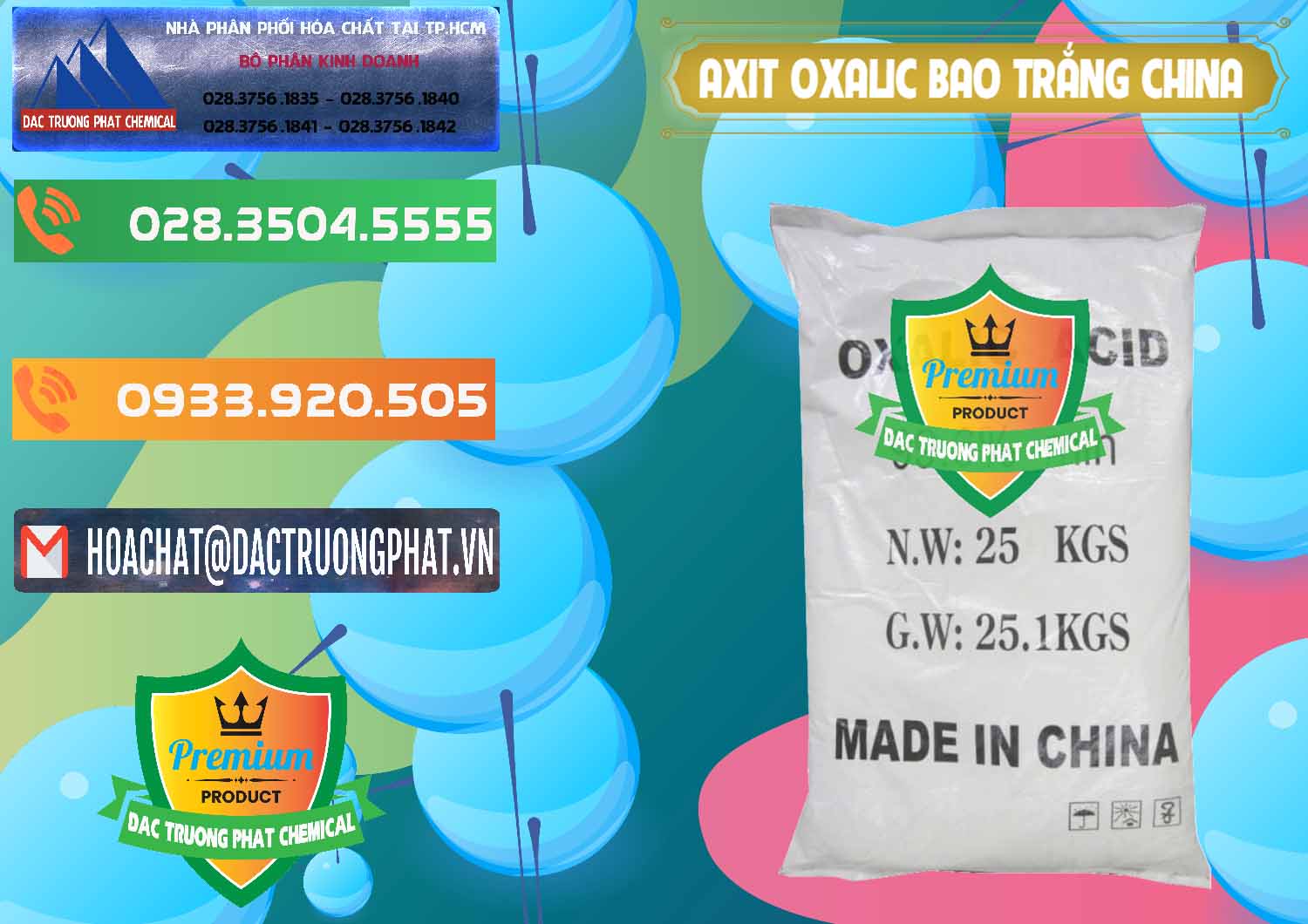 Nhà phân phối & bán Acid Oxalic – Axit Oxalic 99.6% Bao Trắng Trung Quốc China - 0270 - Đơn vị cung cấp & kinh doanh hóa chất tại TP.HCM - hoachatxulynuoc.com.vn
